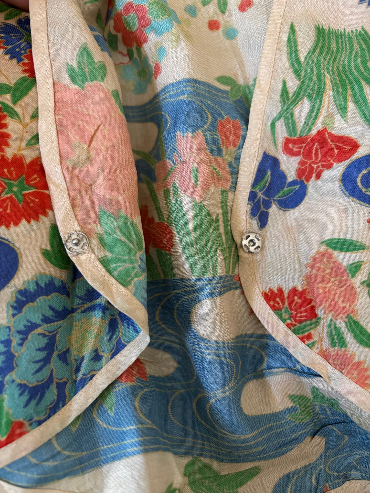Antique 1920s Two Piece Japanese Pongee Silk Palazzo Pant Set
