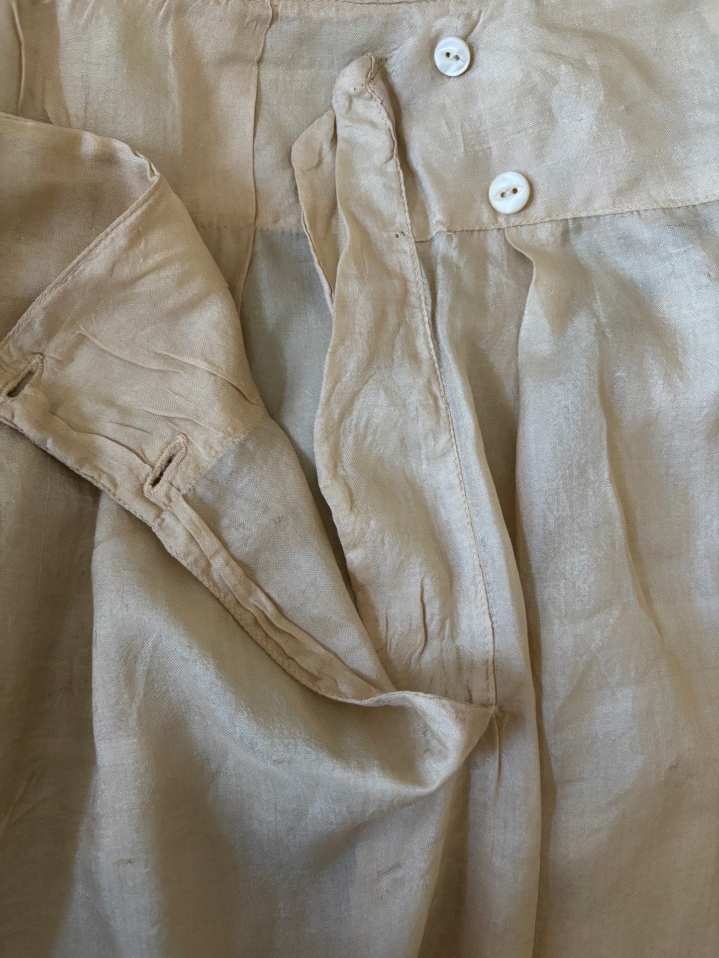 Antique 1920s Two Piece Japanese Pongee Silk Palazzo Pant Set