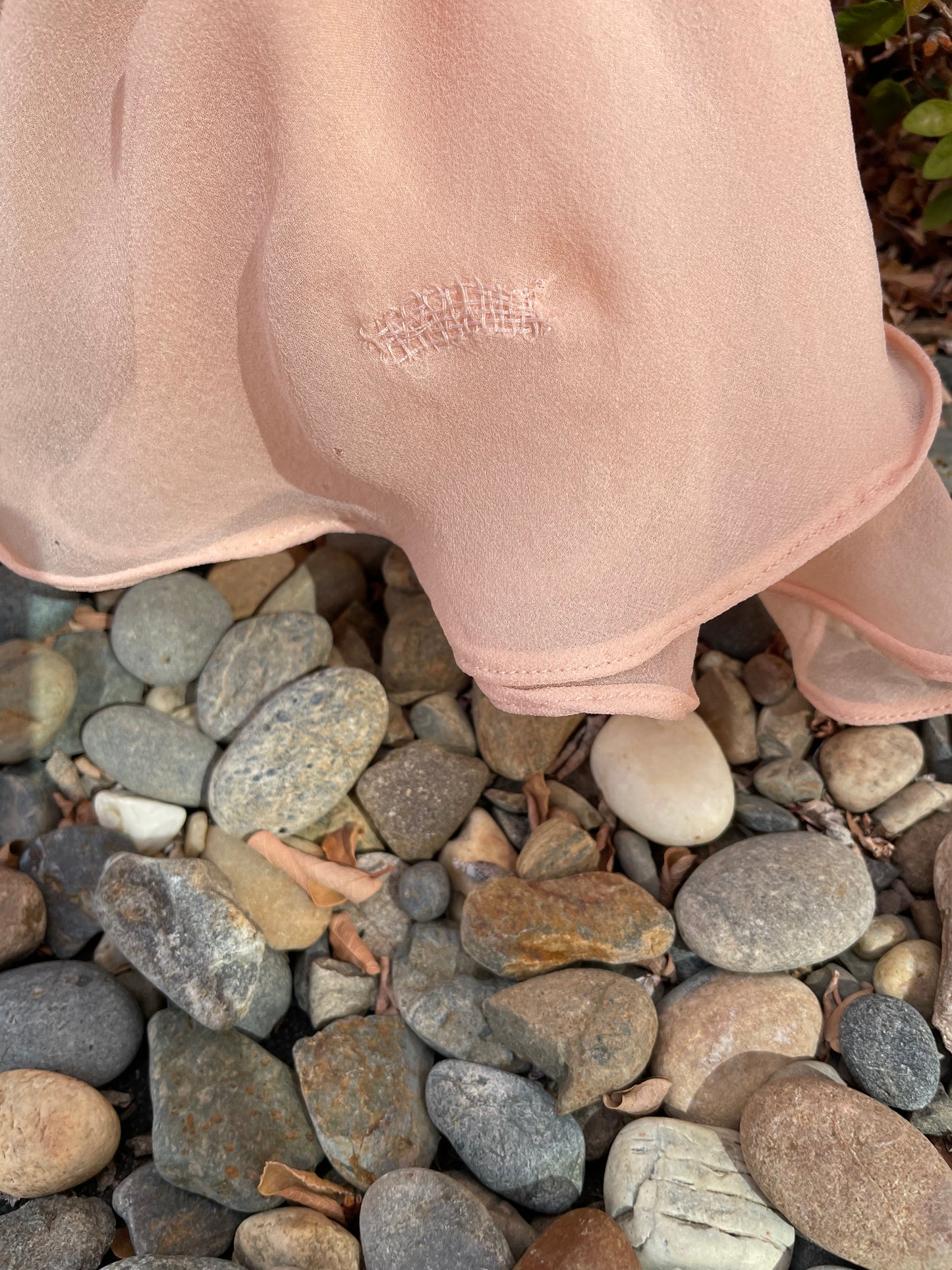 1940s I. Magnin Ballet Pink Shirred Silk Chiffon Dress