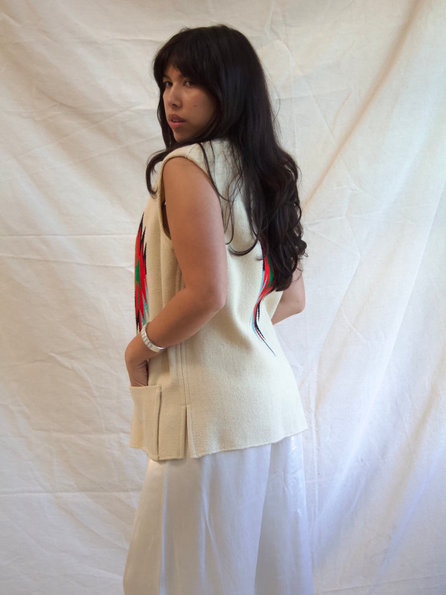 Vintage 'Millers' 1950s/60s Cream Chimayo Wool Vest