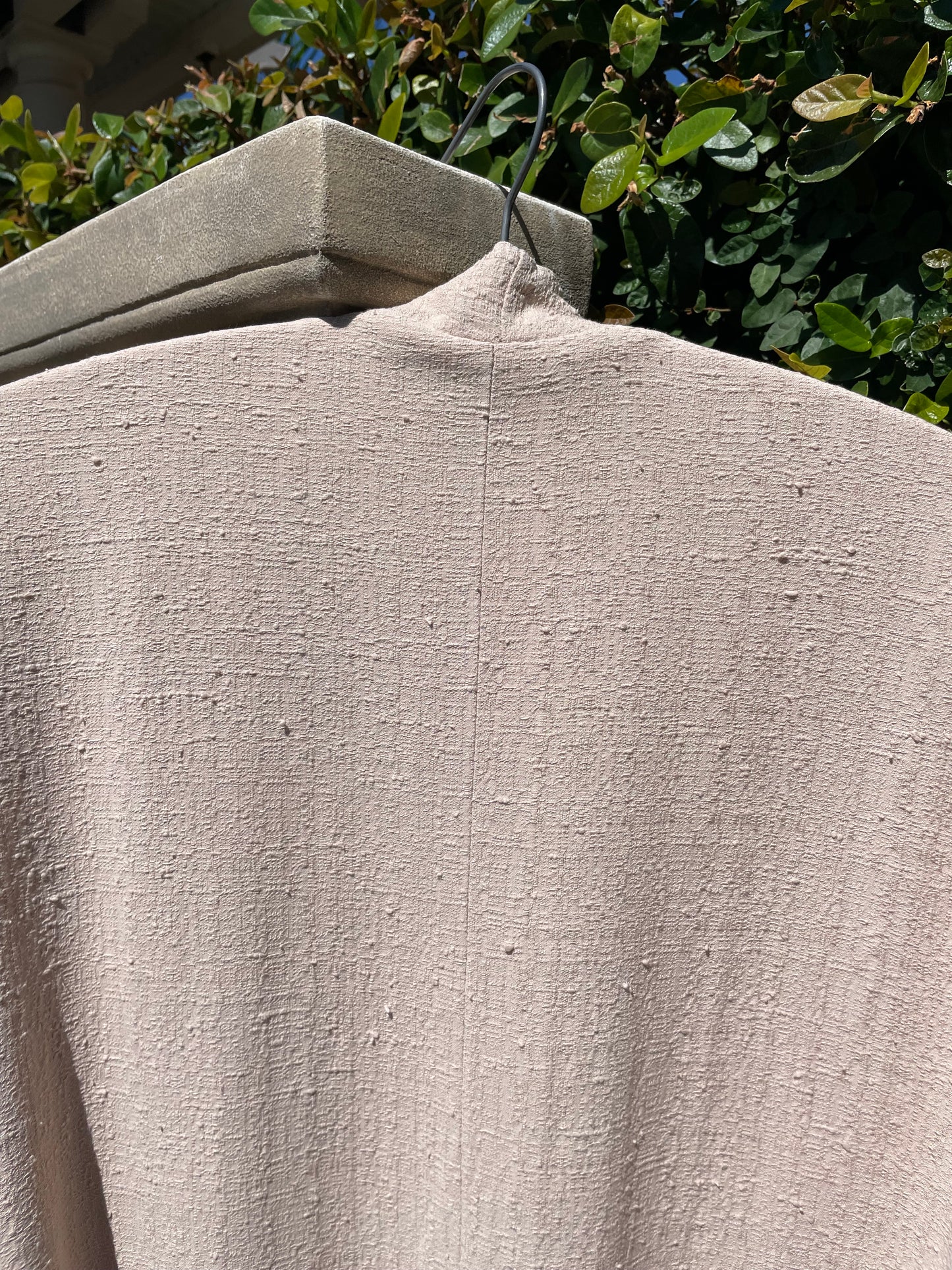 1930s Blush Pink Nubby Linen Transitional Duster