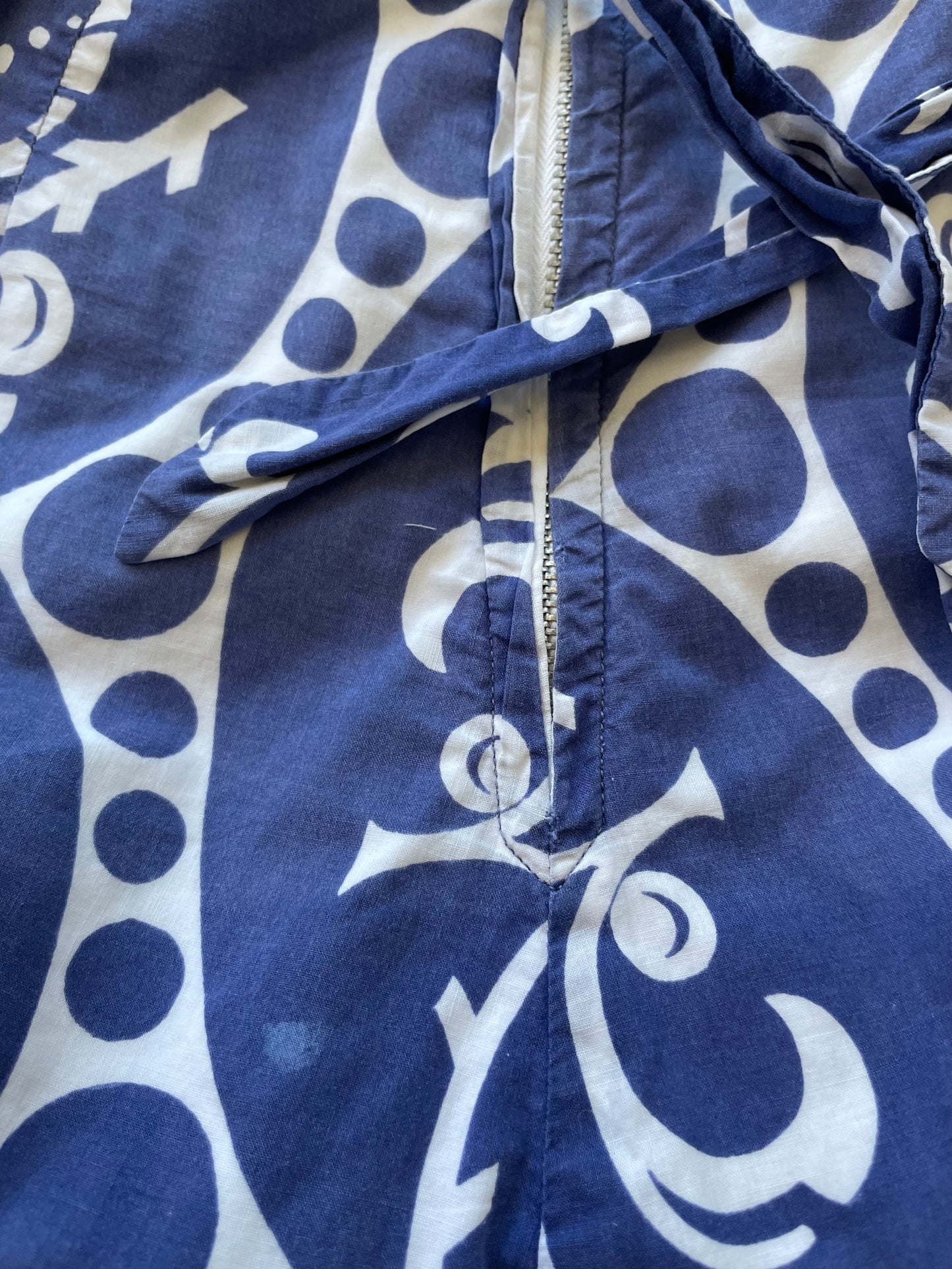 1940s Indigo Cotton Halter Swim/ Play- Suit