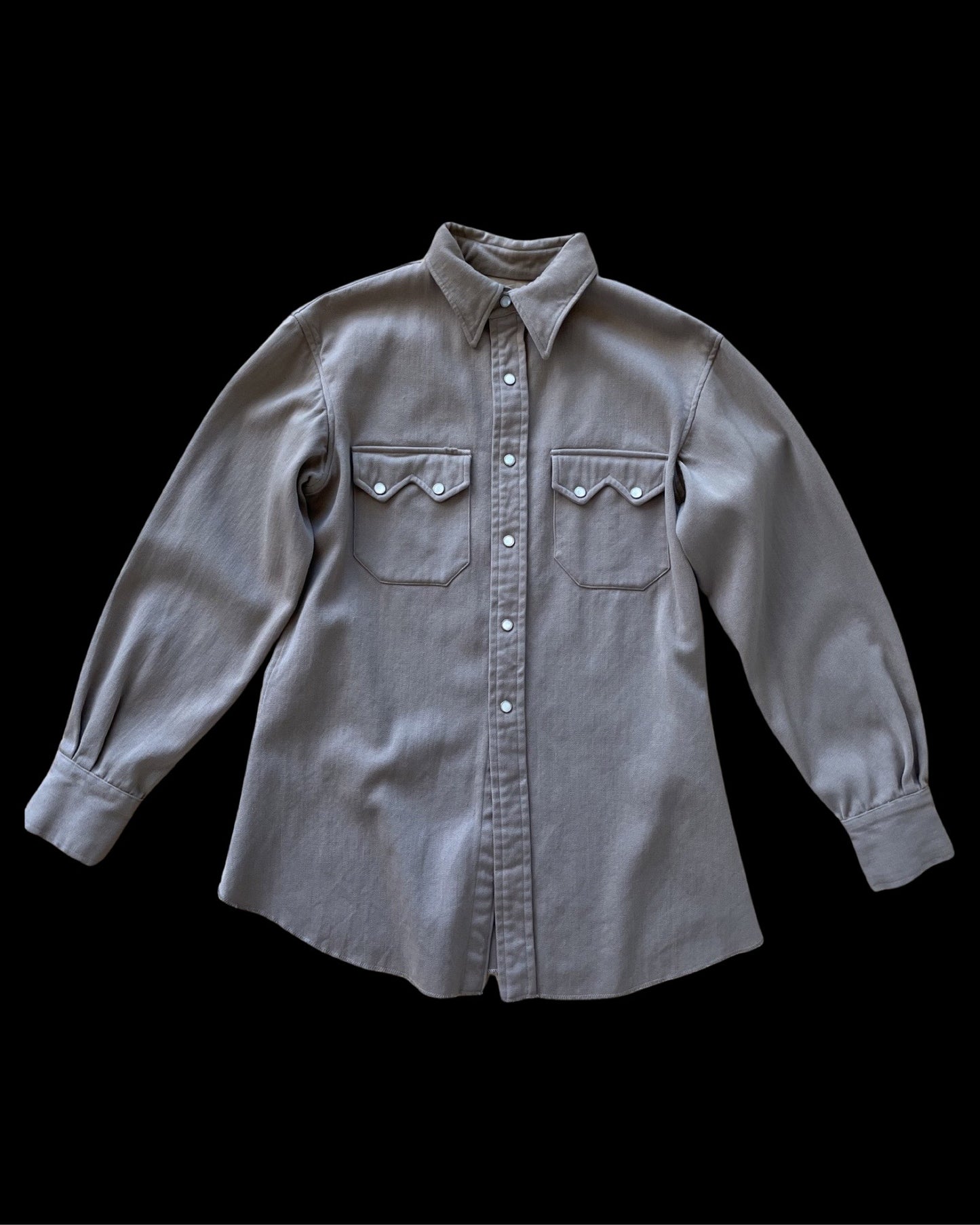 1940s/1950s California Ranchwerar Wool Gabardine Western Pearl Snap