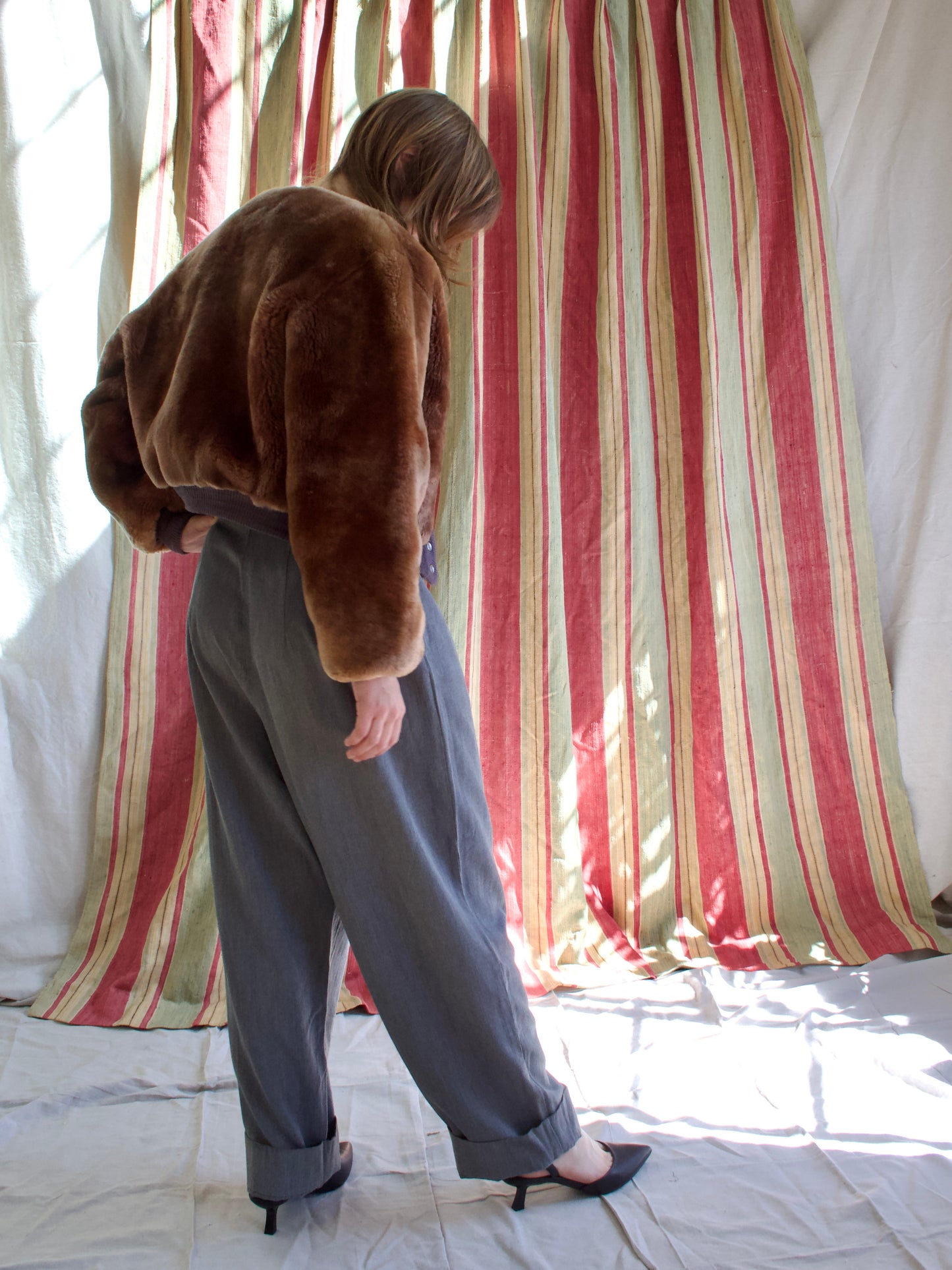 Rare 1940s/1950s "Eilers Furriers" Sheared Fur Cropped Jacket