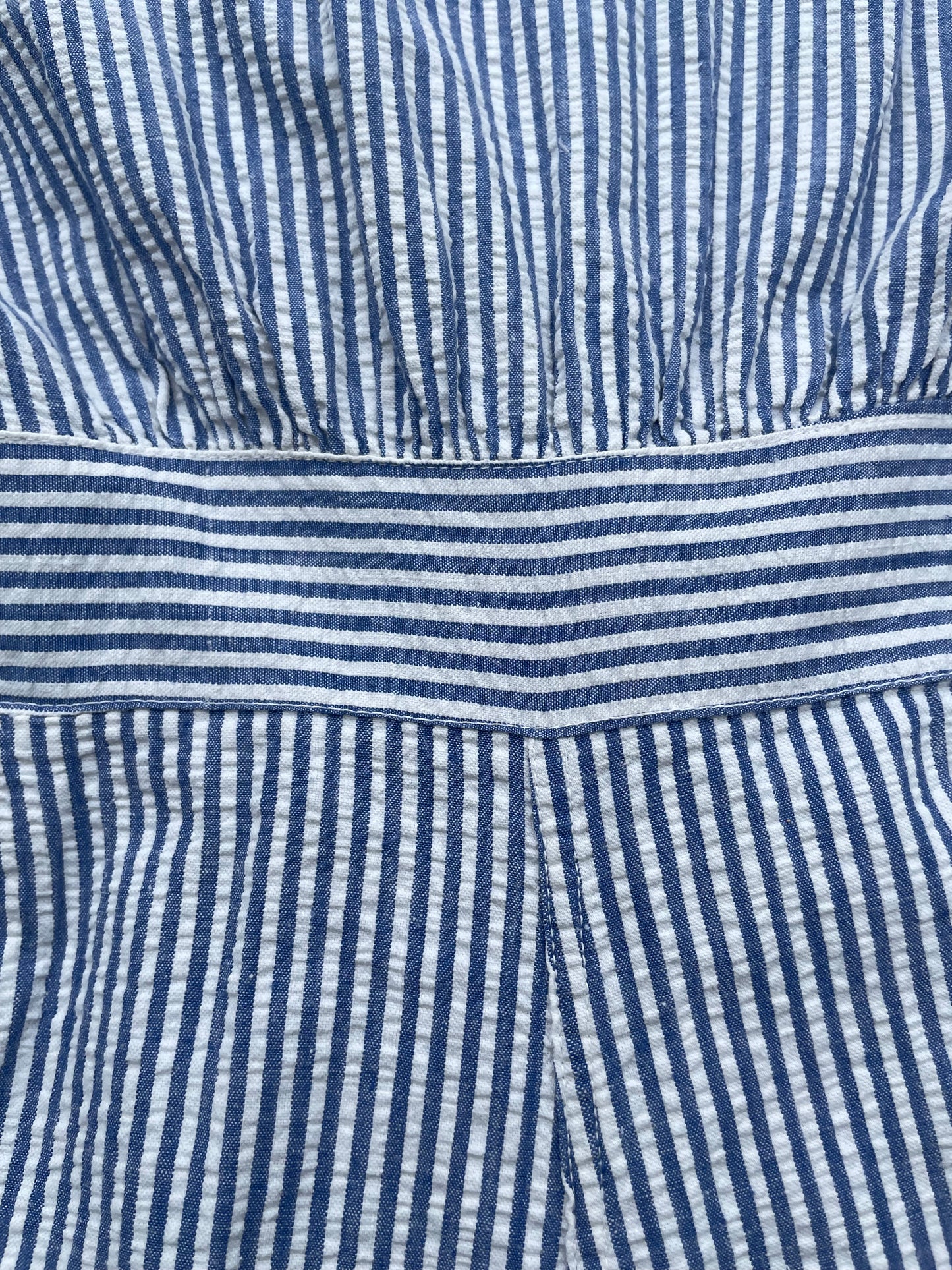 1930s-1940s Striped Seersucker Cap Sleeve Playsuit
