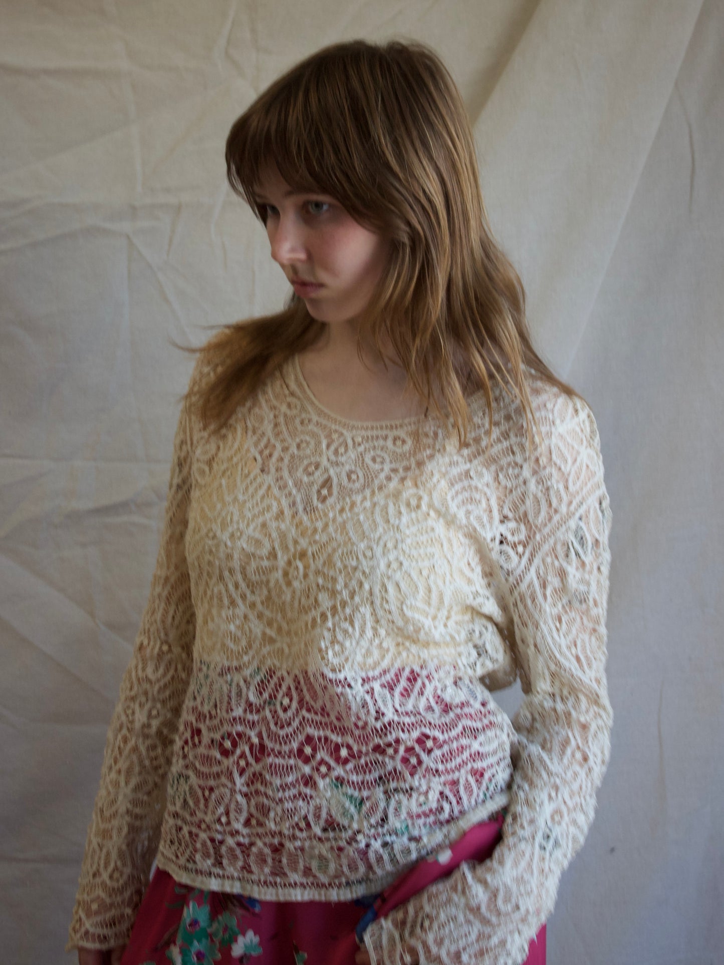 Antique Made in Paris 1920s Tape Lace Pullover Blouse