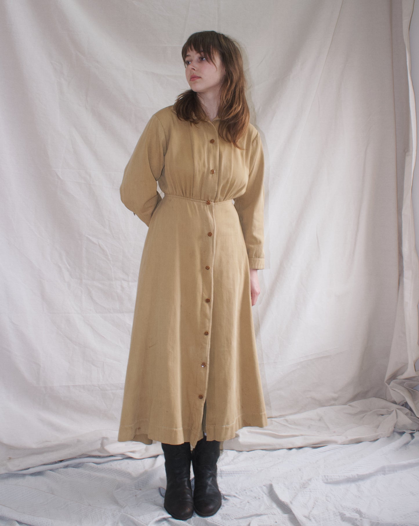 * Flash Sale * RARE 1910s Khaki Womens Riding Habit Divideded Skirt / Sportswear Jumpsuit
