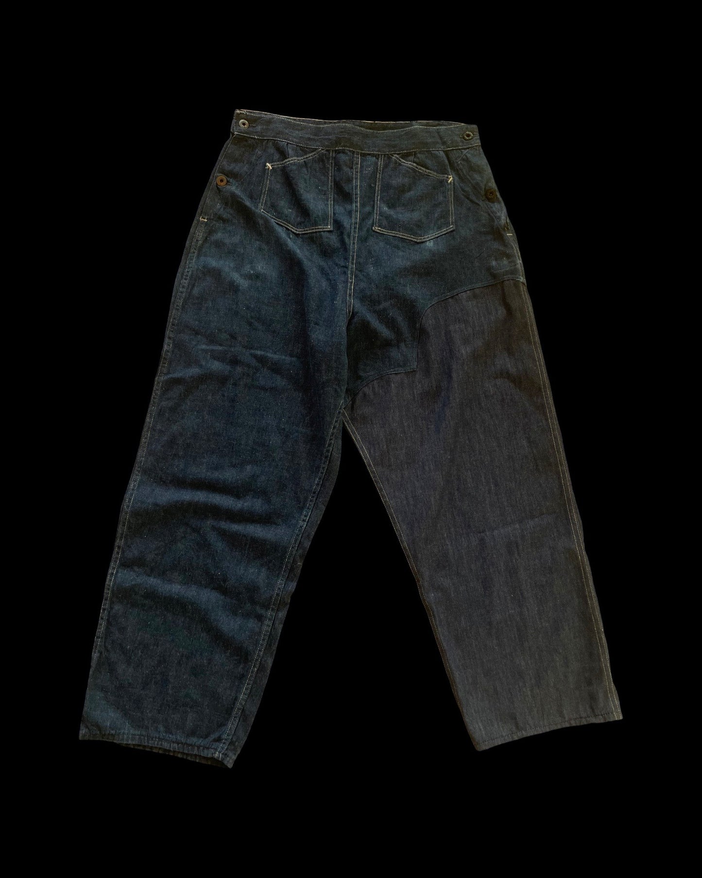 Rare WW2 Era 1940s Women’s Factory-Made Double Side Button Workwear Denim