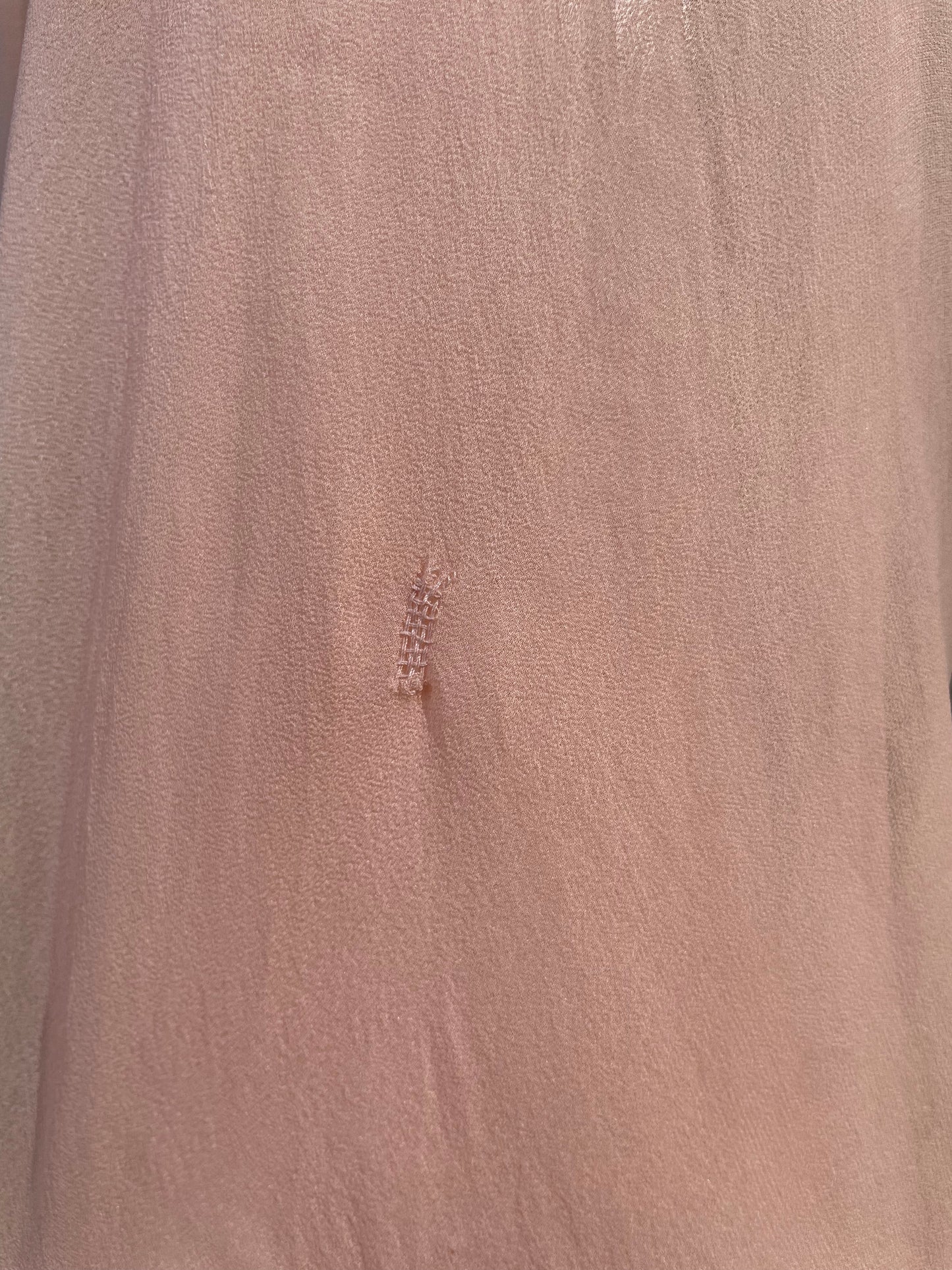 1940s I. Magnin Ballet Pink Shirred Silk Chiffon Dress