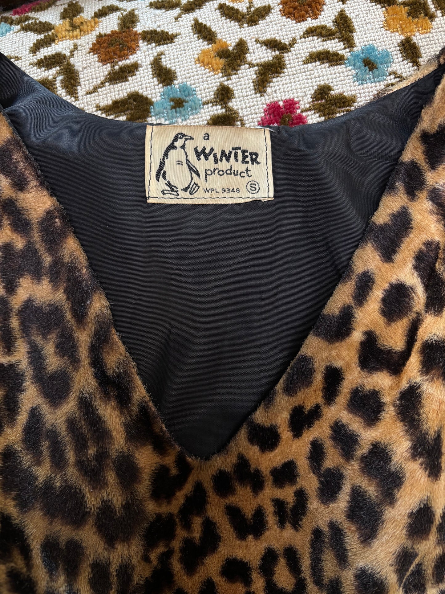 1950s Leopard Print Faux Fur Vest Blouse