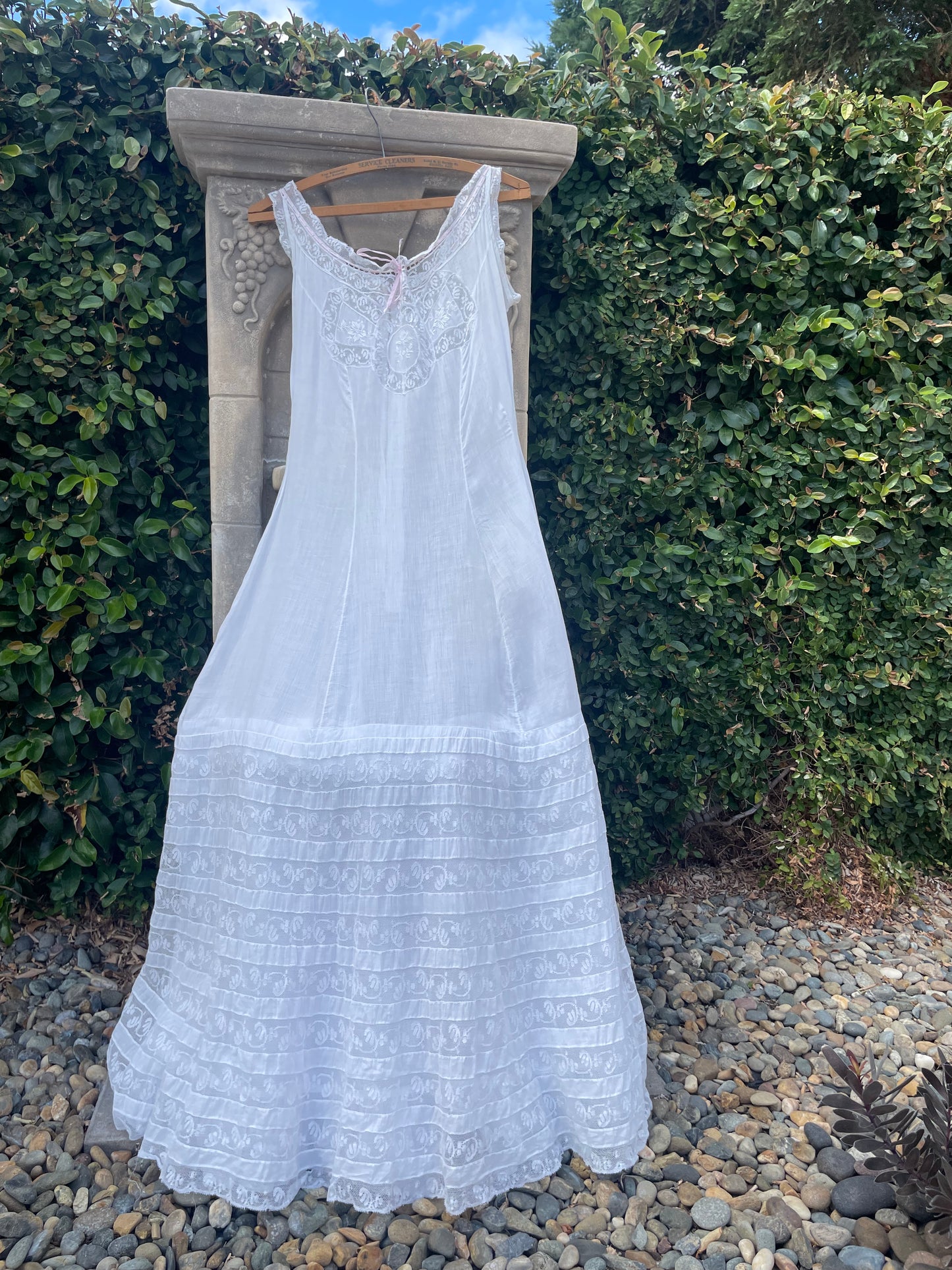 Edwardian Fine Cotton Valenciennes Lace Whitework Dress