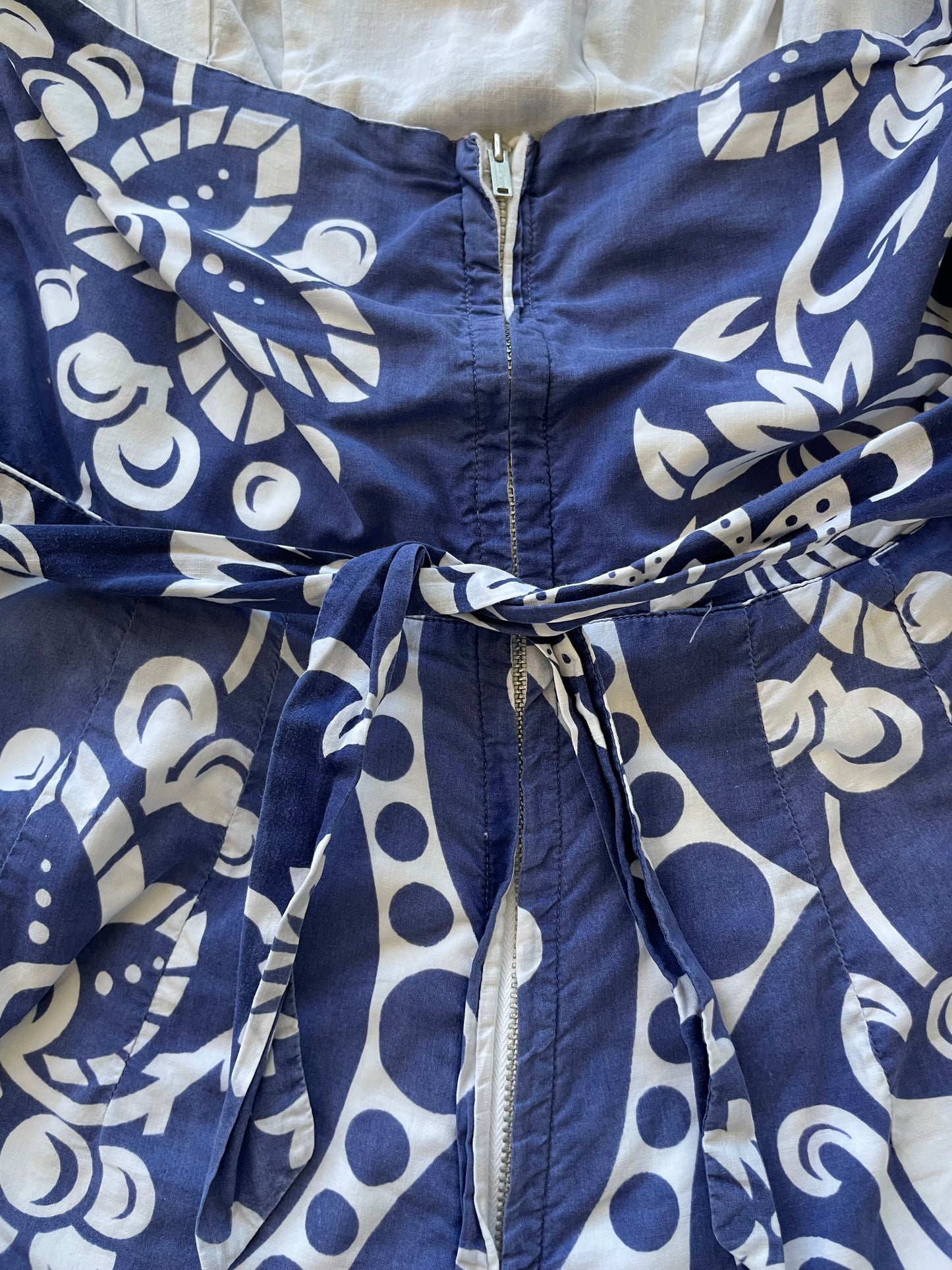 1940s Indigo Cotton Halter Swim/ Play- Suit