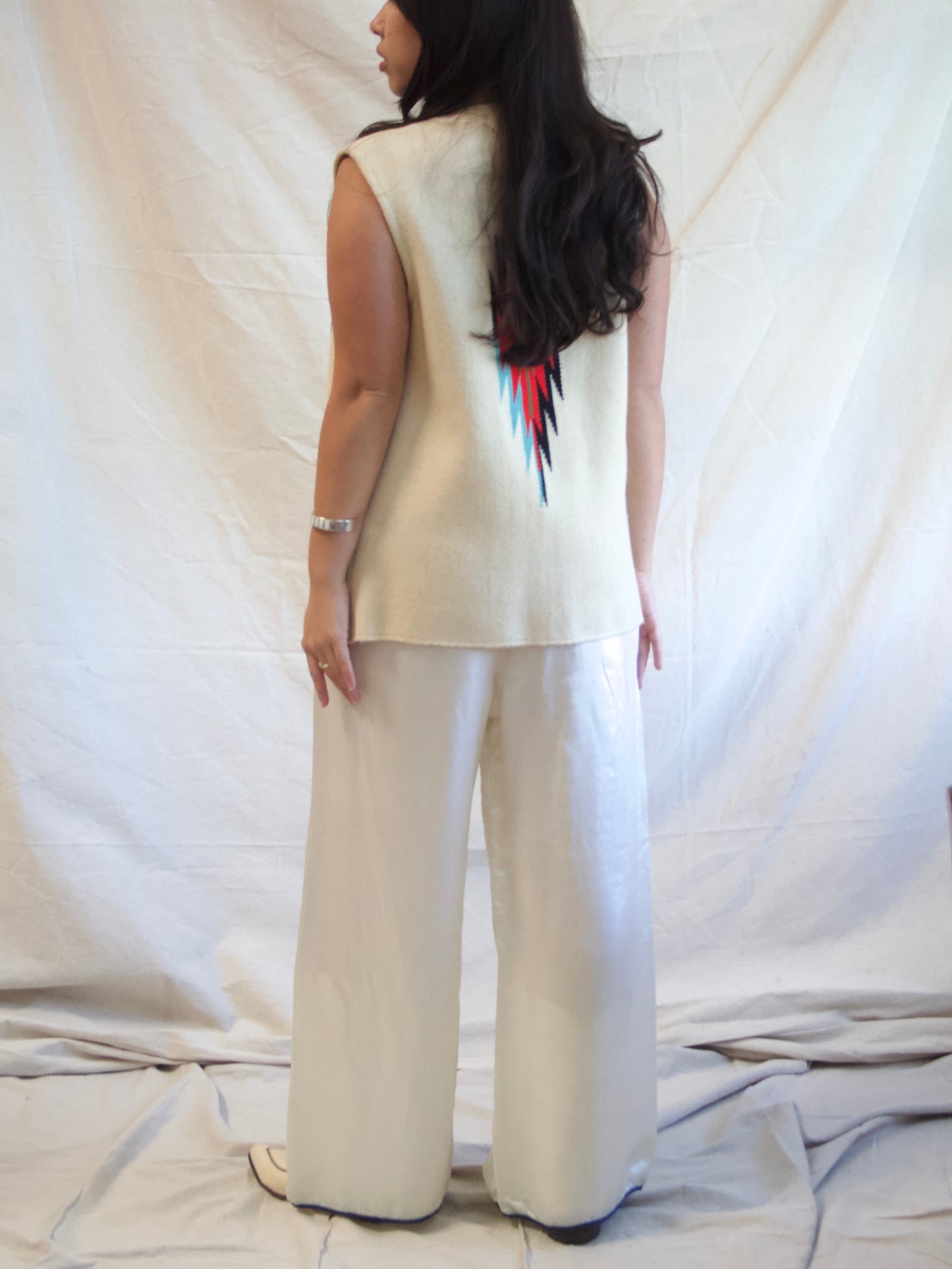 Vintage 'Millers' 1950s/60s Cream Chimayo Wool Vest