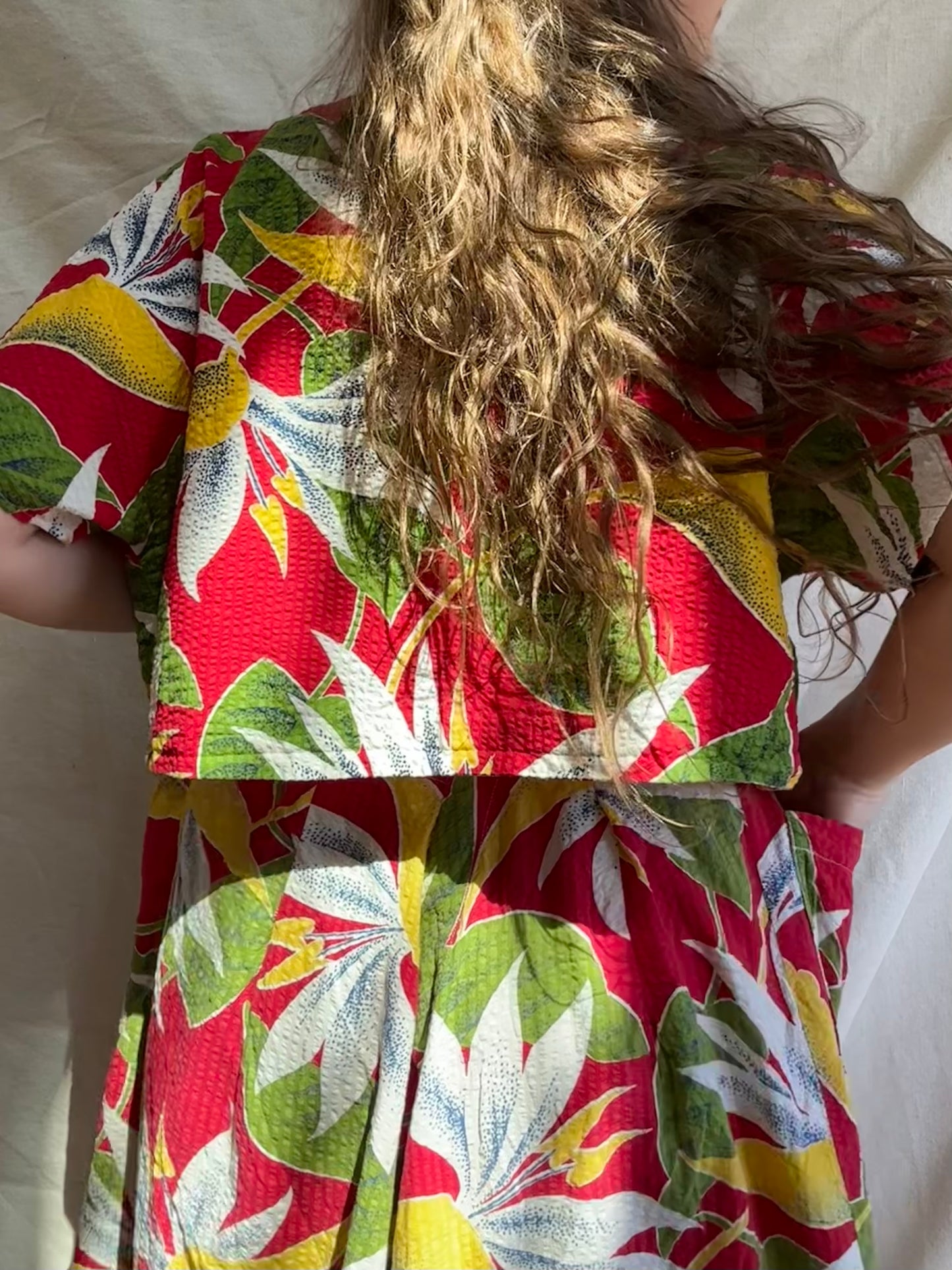 1940s Hawaiian Seersucker Three Piece Set