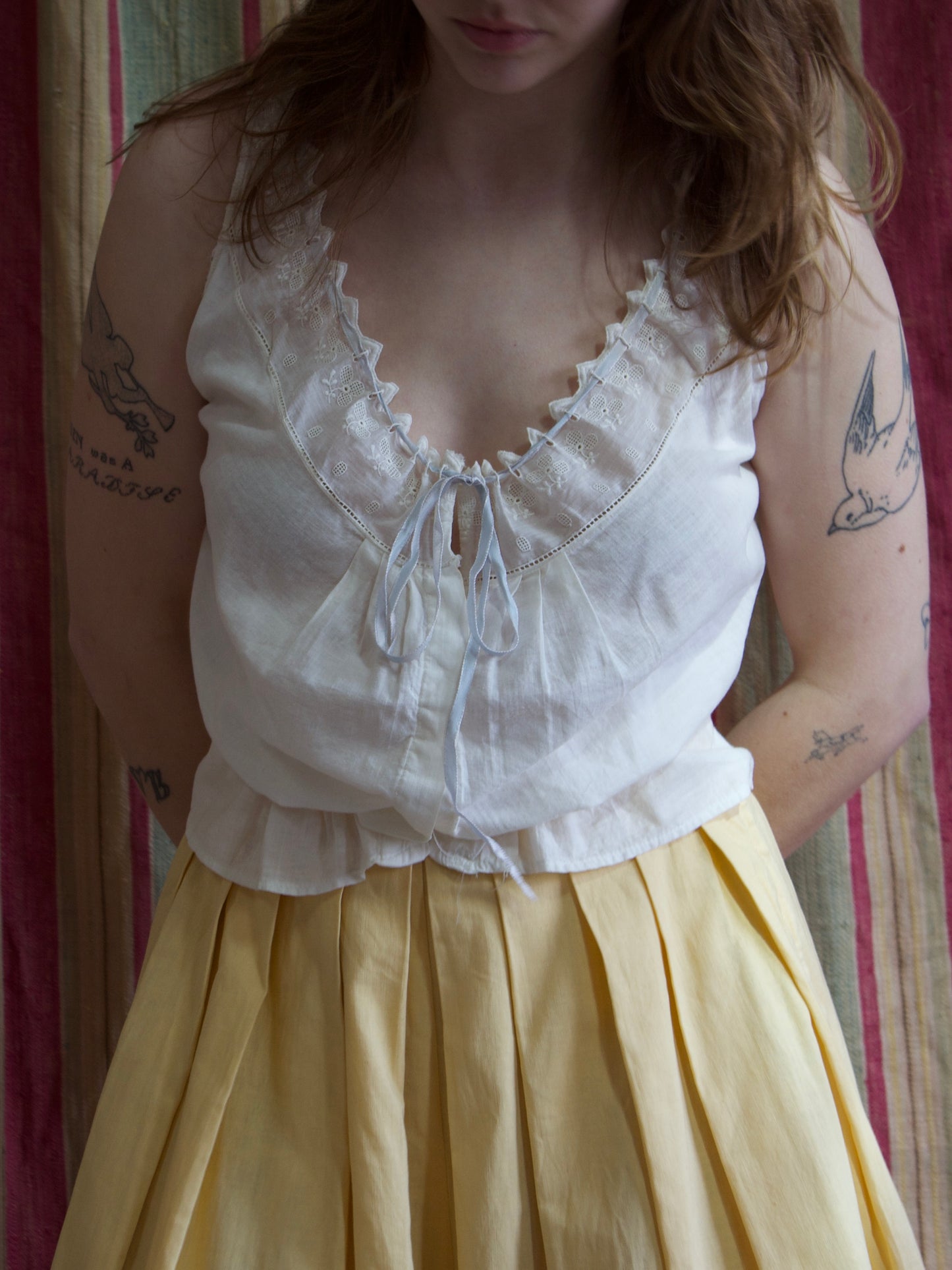 Edwardian Fine Cotton Whitework Corset Cover