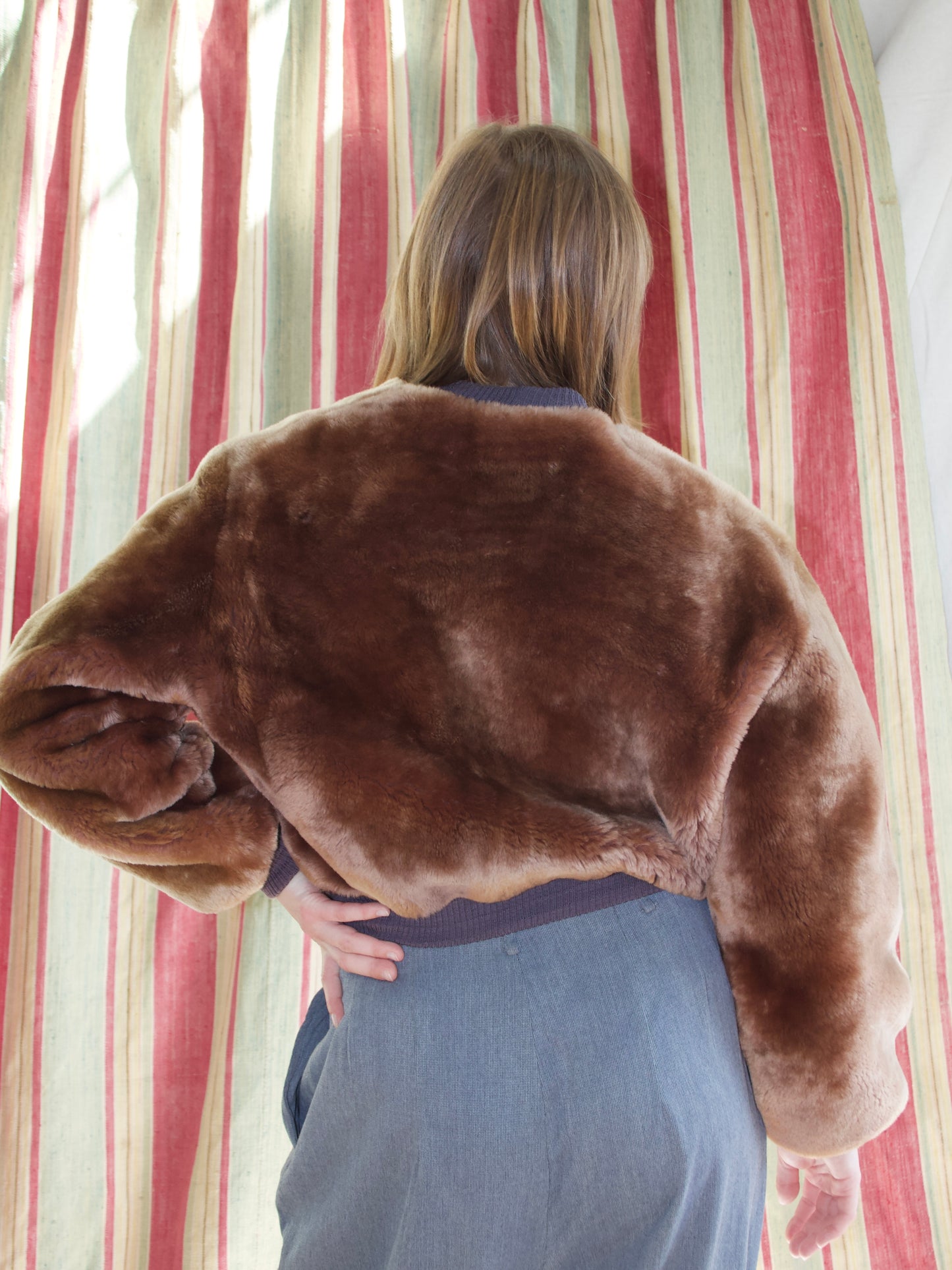Rare 1940s/1950s "Eilers Furriers" Sheared Fur Cropped Jacket