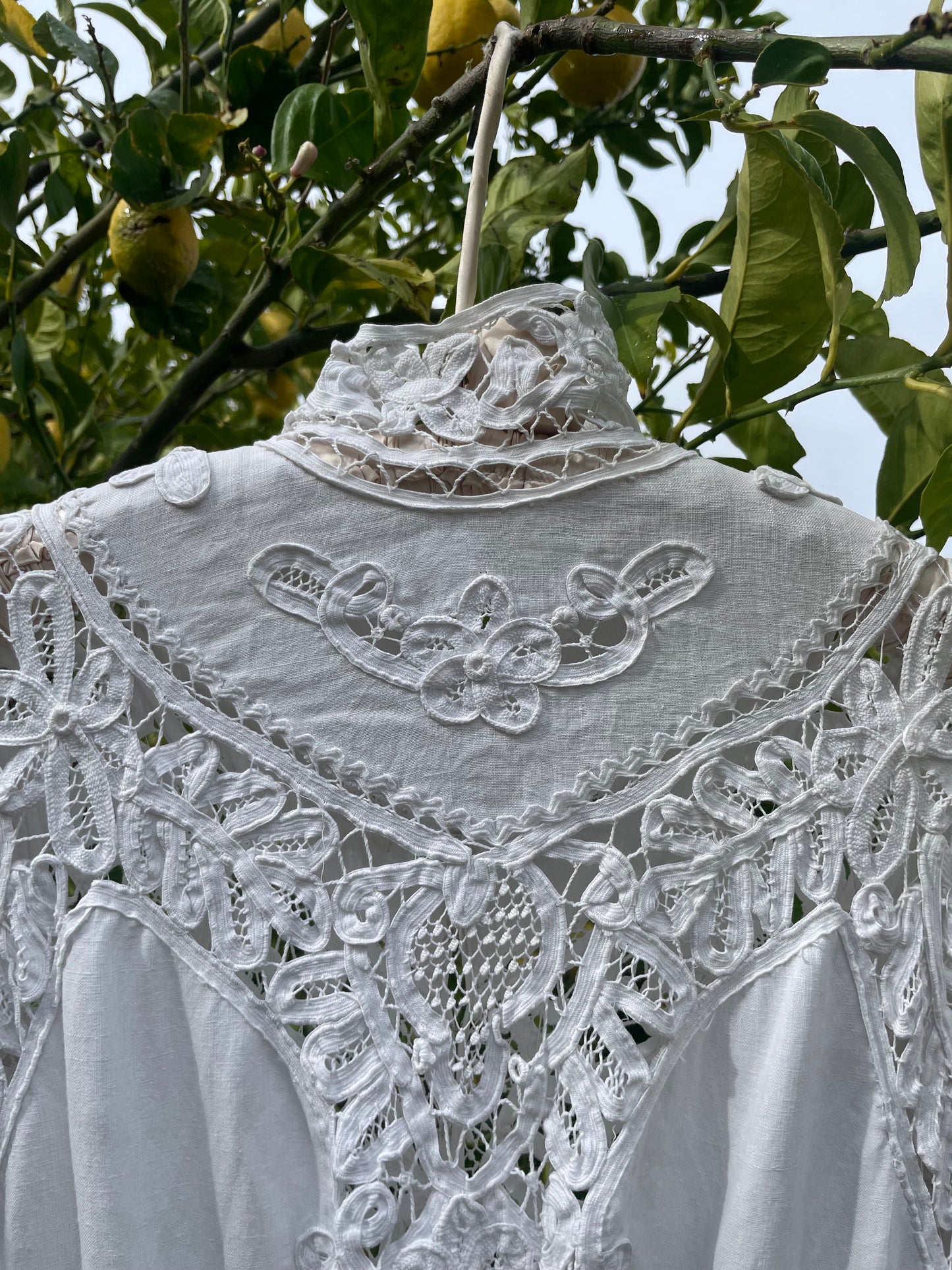 Special Turn Of The Century Hand Sewn Tape Lace & Linen Wedding Gown