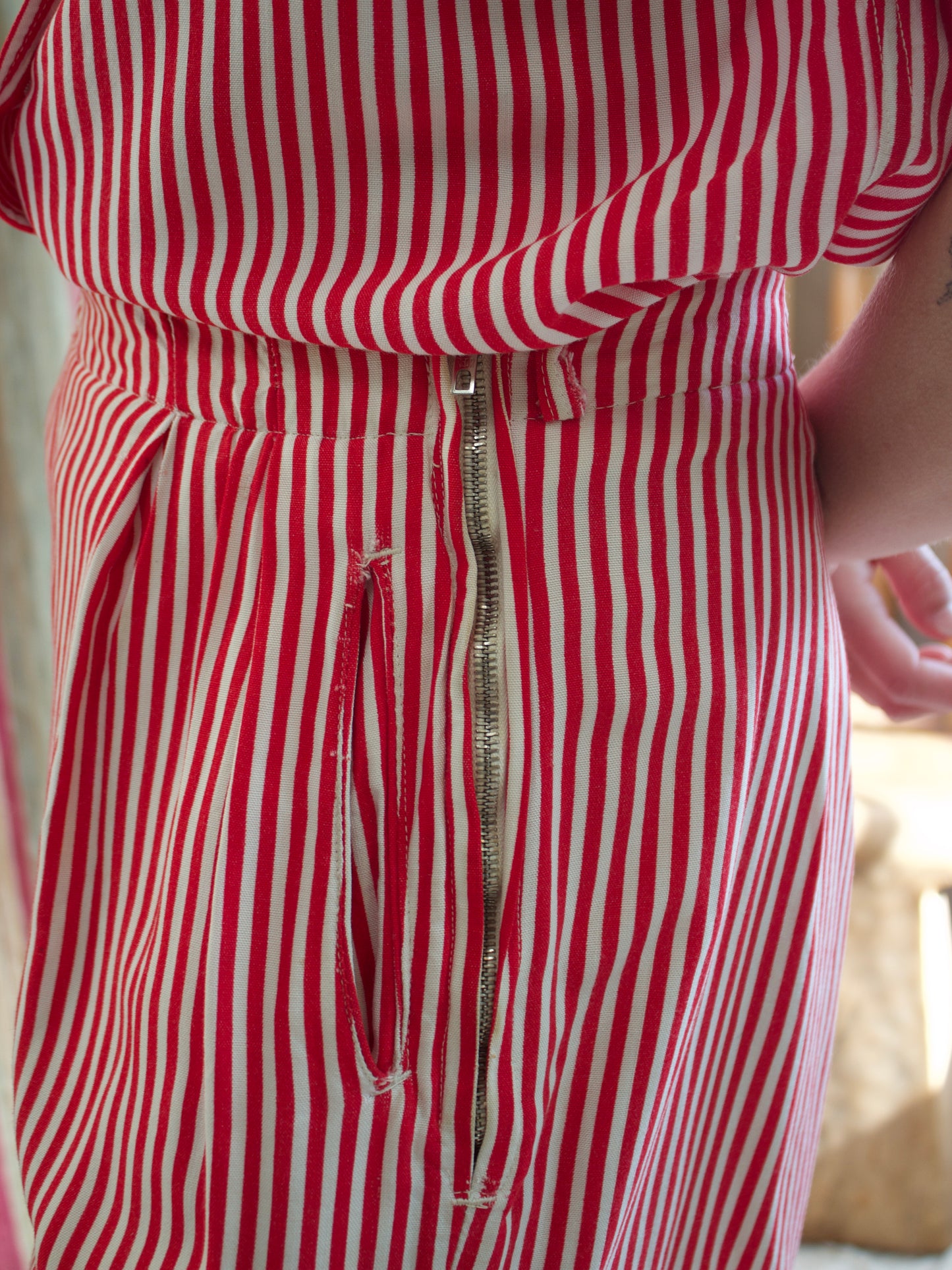 1940s 'Algots' Candy Striped Gabardine Two Pice Playsuit