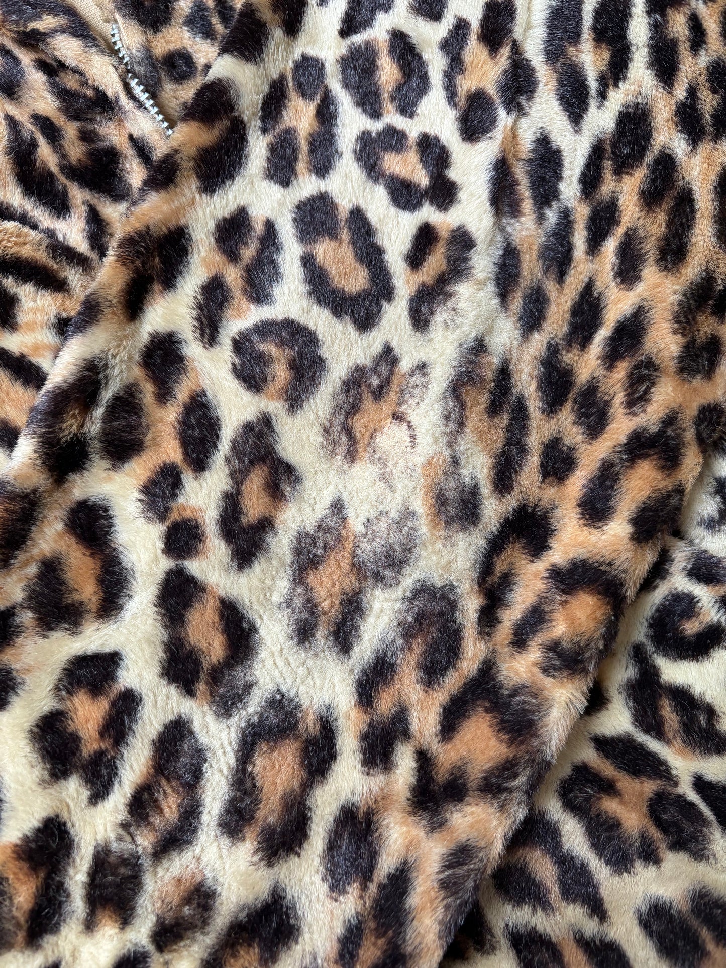 Rare 1950s 'Tregos West Wear' Plush Leopard Print Western Zip Front Shirt