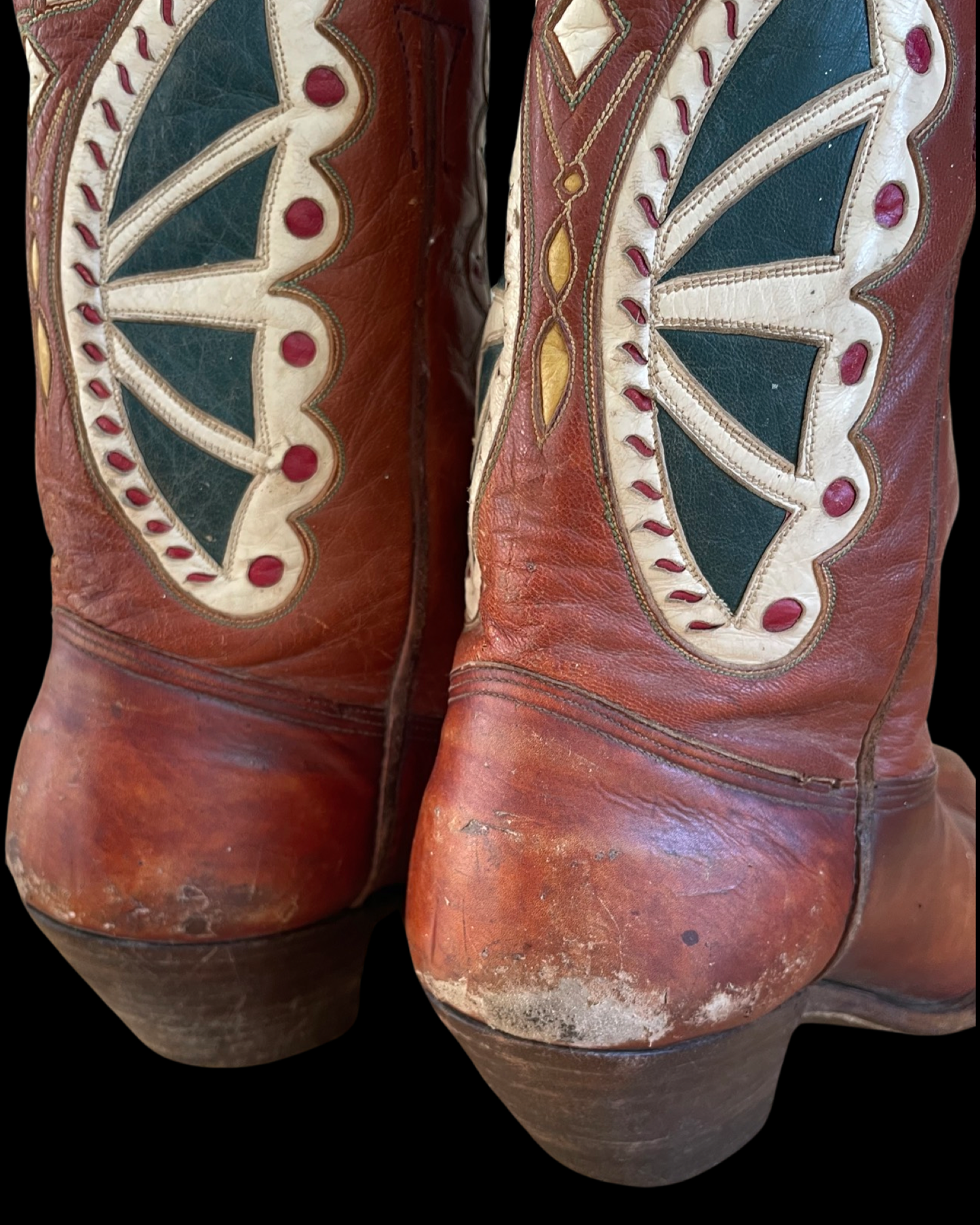 1940s Pull Tab Butterfly Inlay PeeWee Cowboy Boots