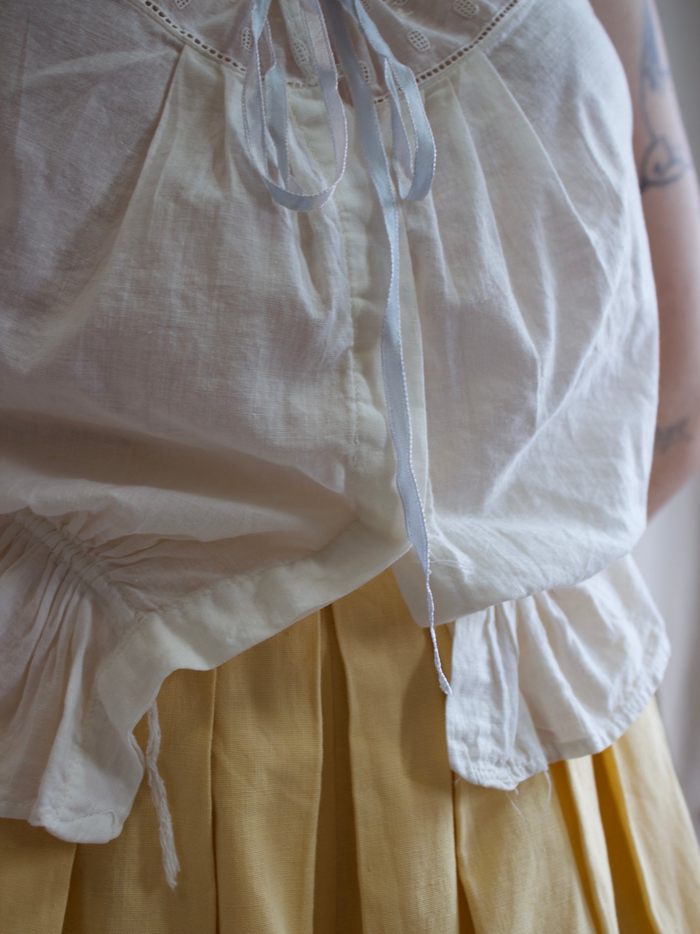 Edwardian Fine Cotton Whitework Corset Cover