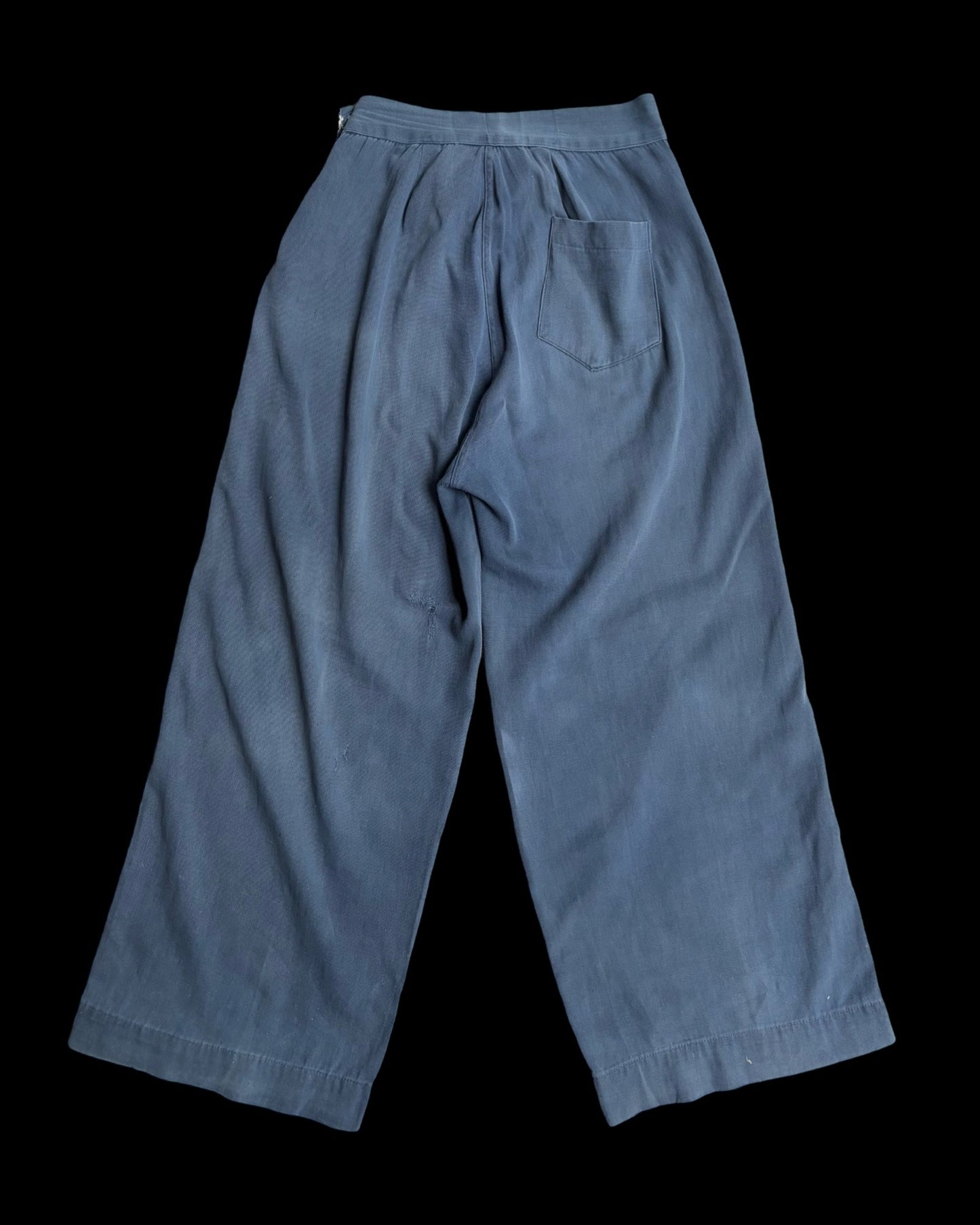 1930s Indigo Side Button Cotton Twill Pants