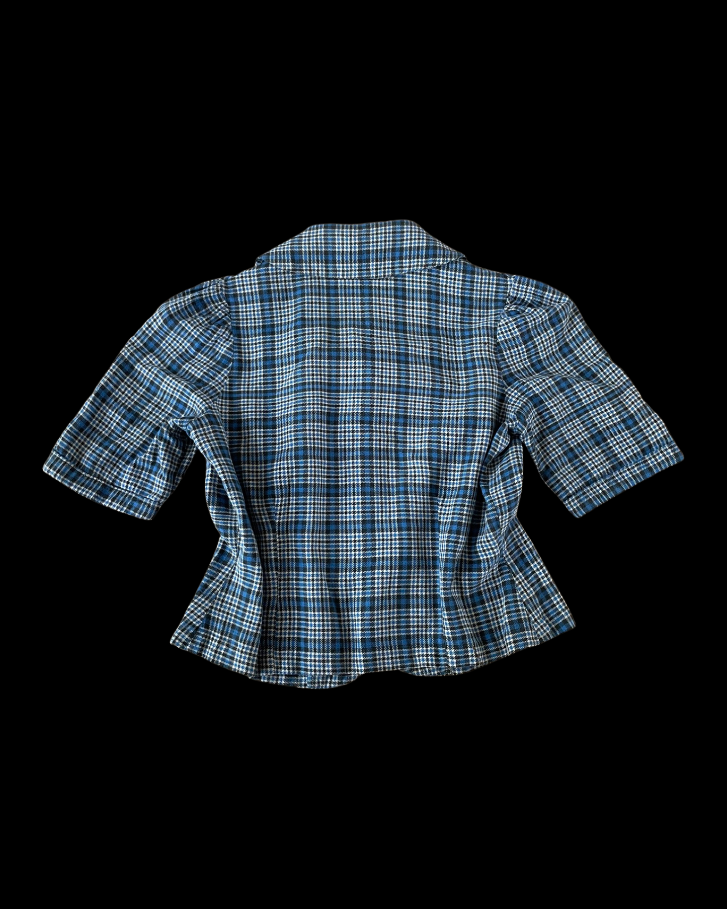 Depression Era Crop Cotton Flannel Plaid Button Down