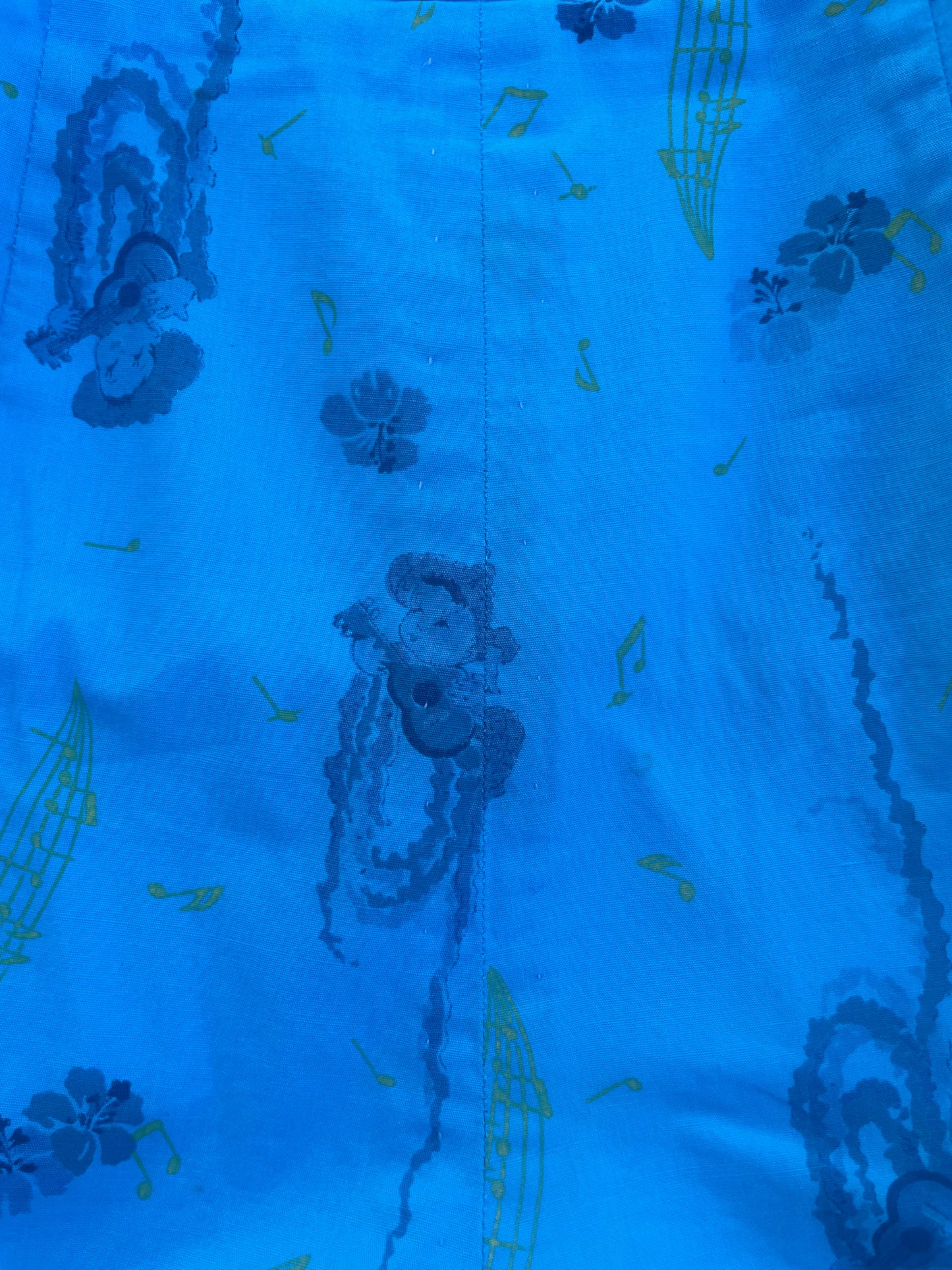 1950s Musical Theme Novelty Print Cotton Playsuit