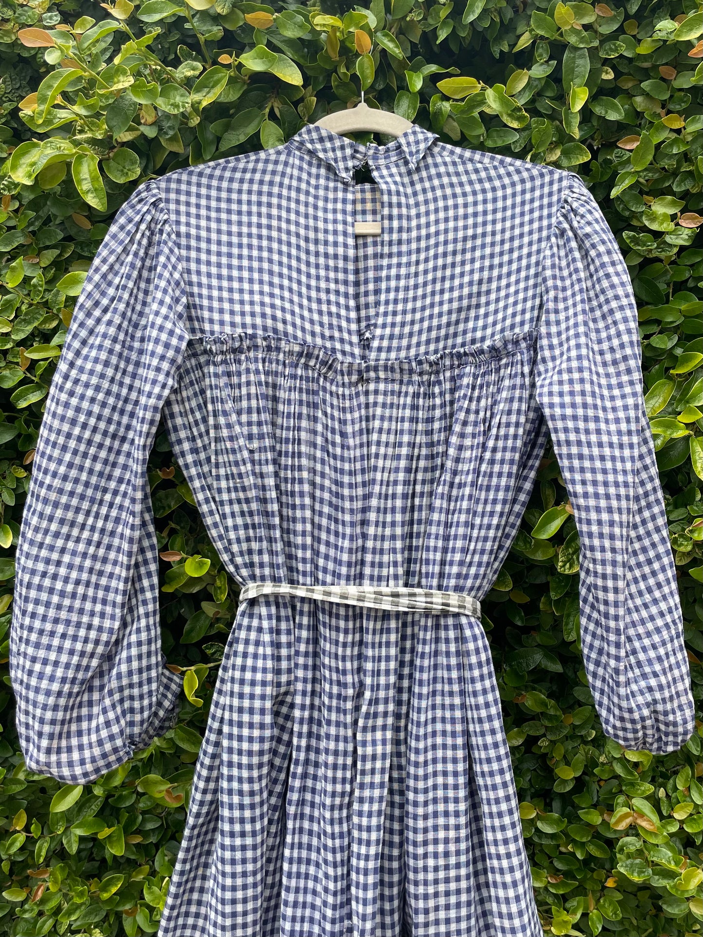Antique Early Primitive Check Homespun Wrapper Dress Homemade