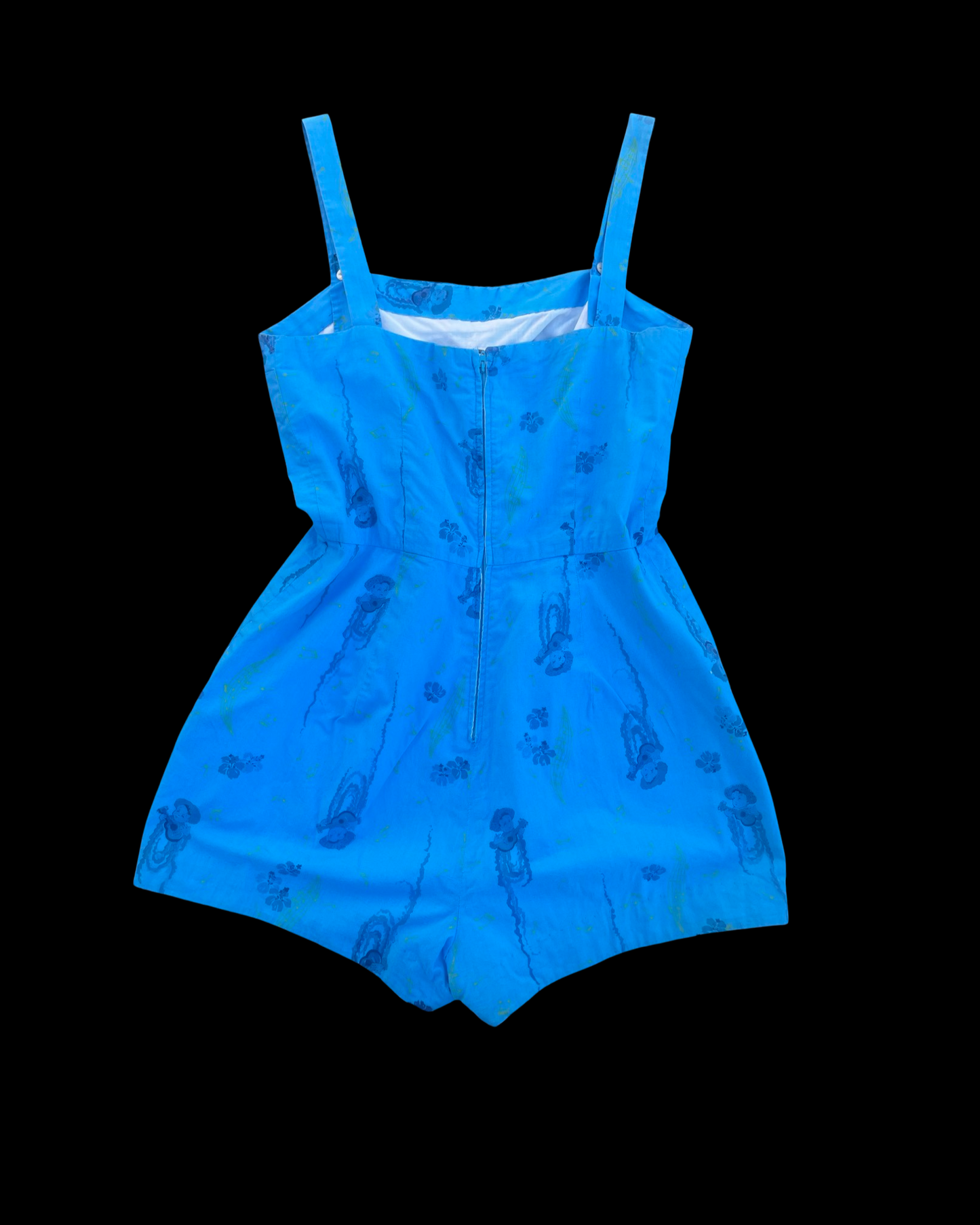 1950s Musical Theme Novelty Print Cotton Playsuit