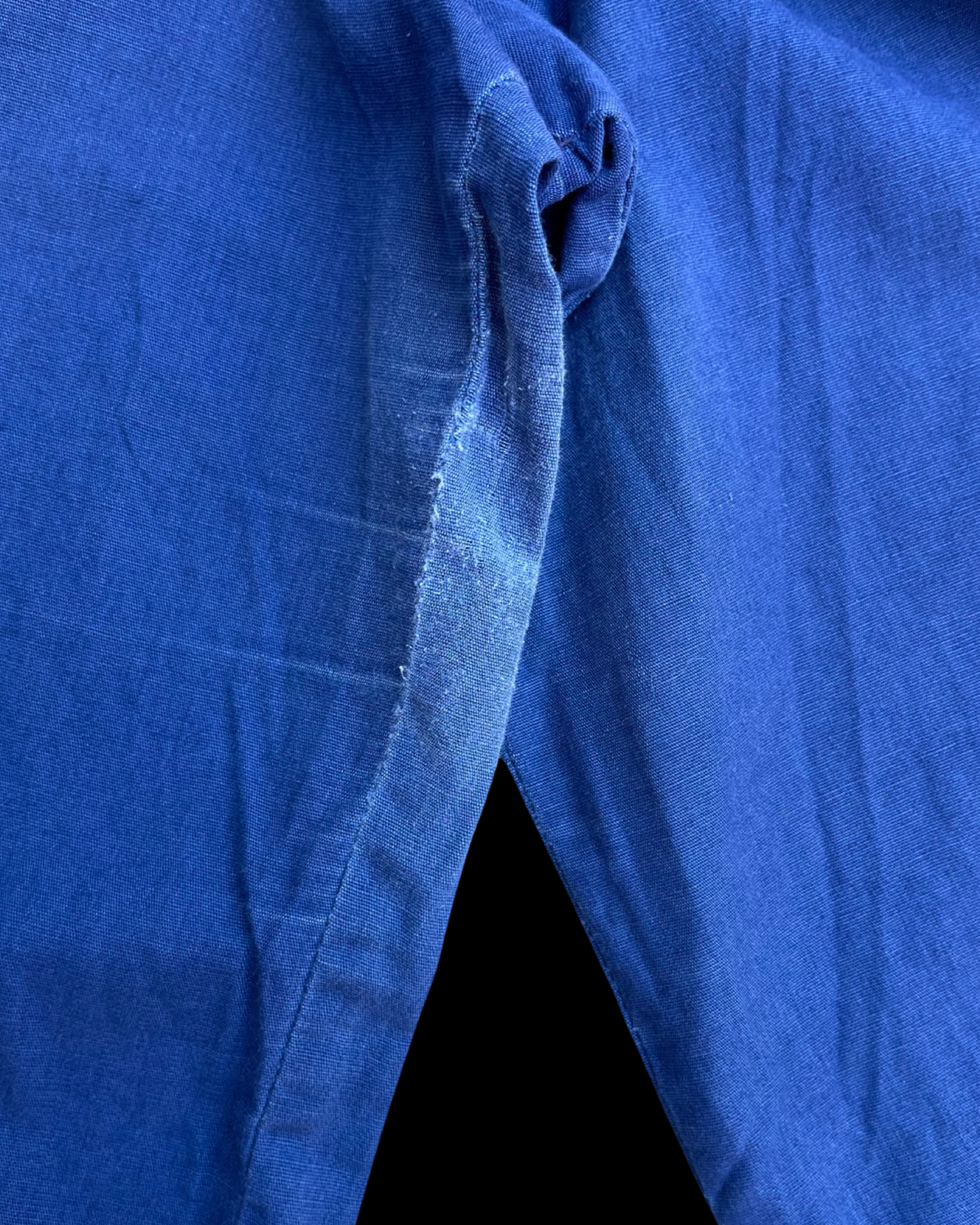 Late 1940s Indigo Cotton Zip Front Wide Leg Jumpsuit