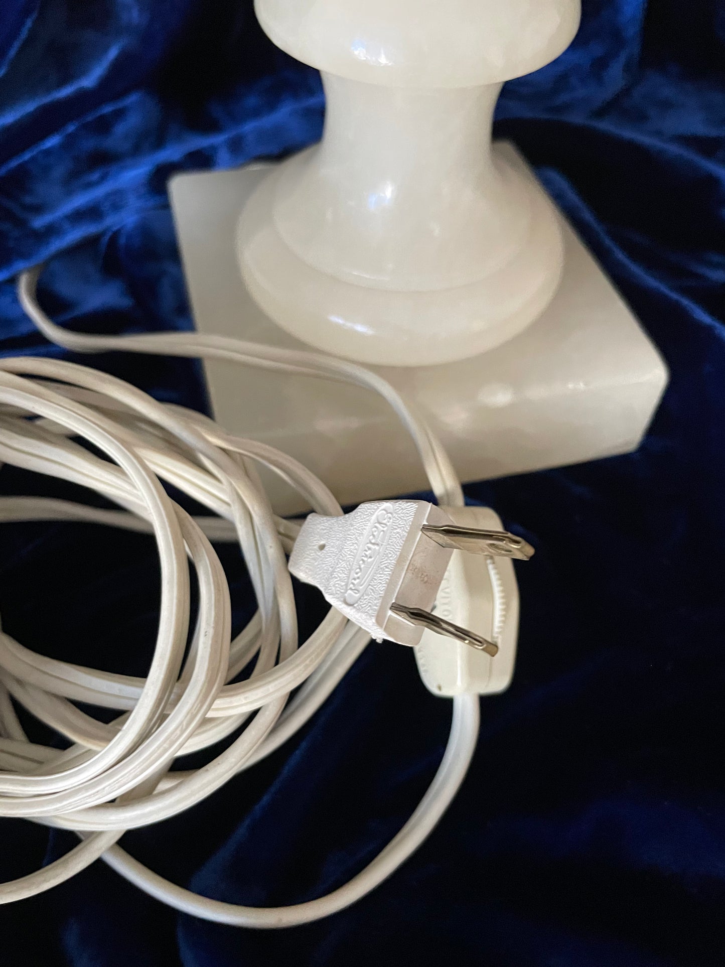 Art Deco 1930s Carved Alabaster Tulip Table Lamp