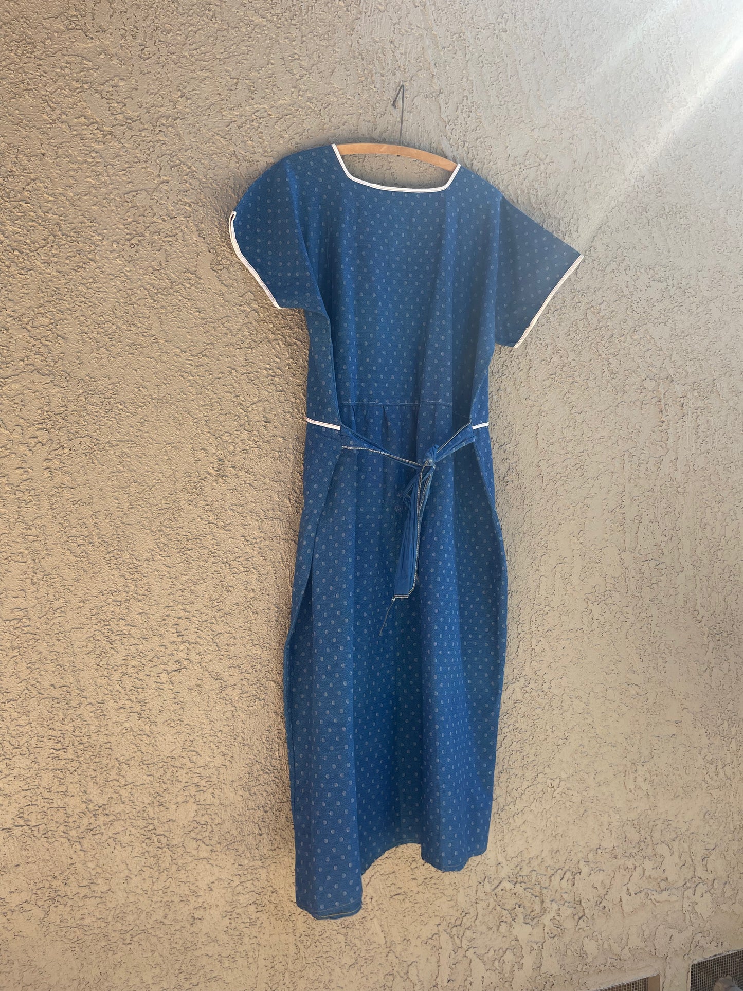 1920s Ditsy Indigo Calico Chore Dress