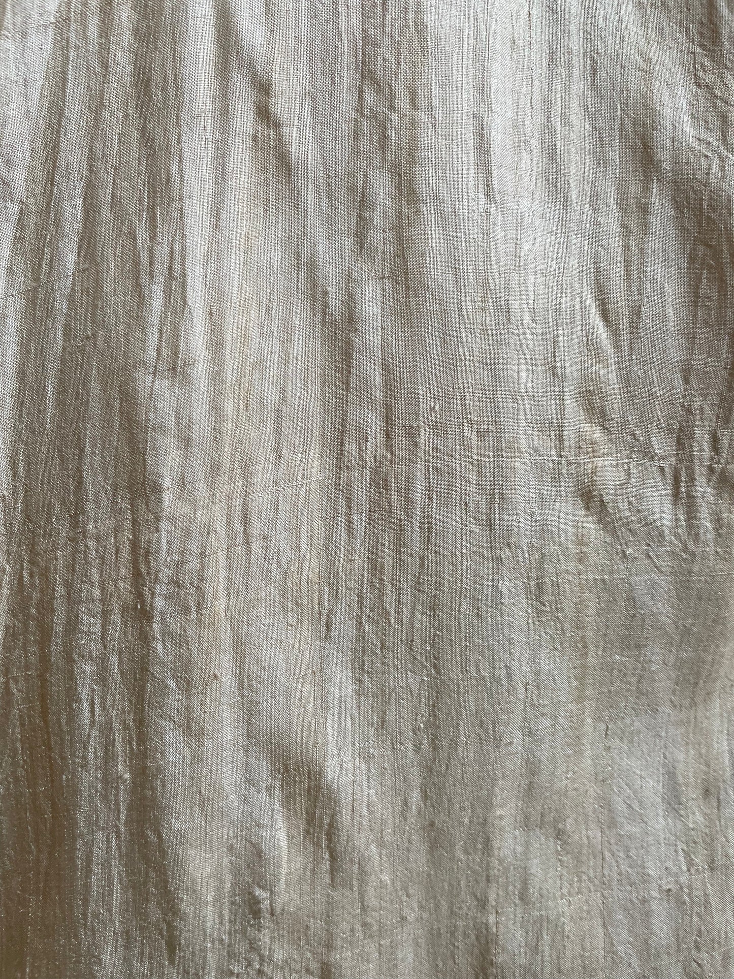 1920s Ecru Pongee Silk Shawl Collar Wrap Dressing Gown