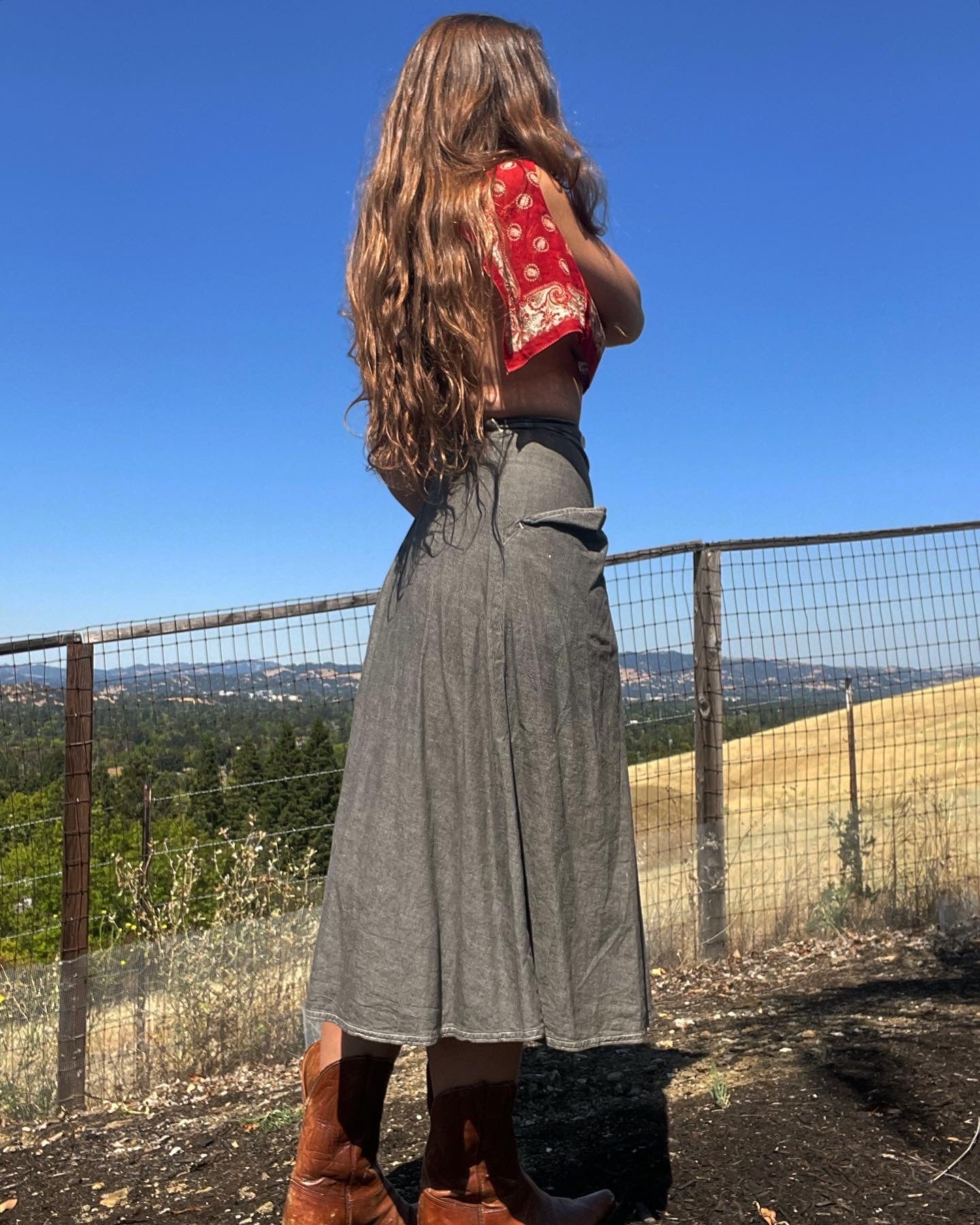 1940s Salt 'N Pepper Wrap Skirt with *Huge Pockets