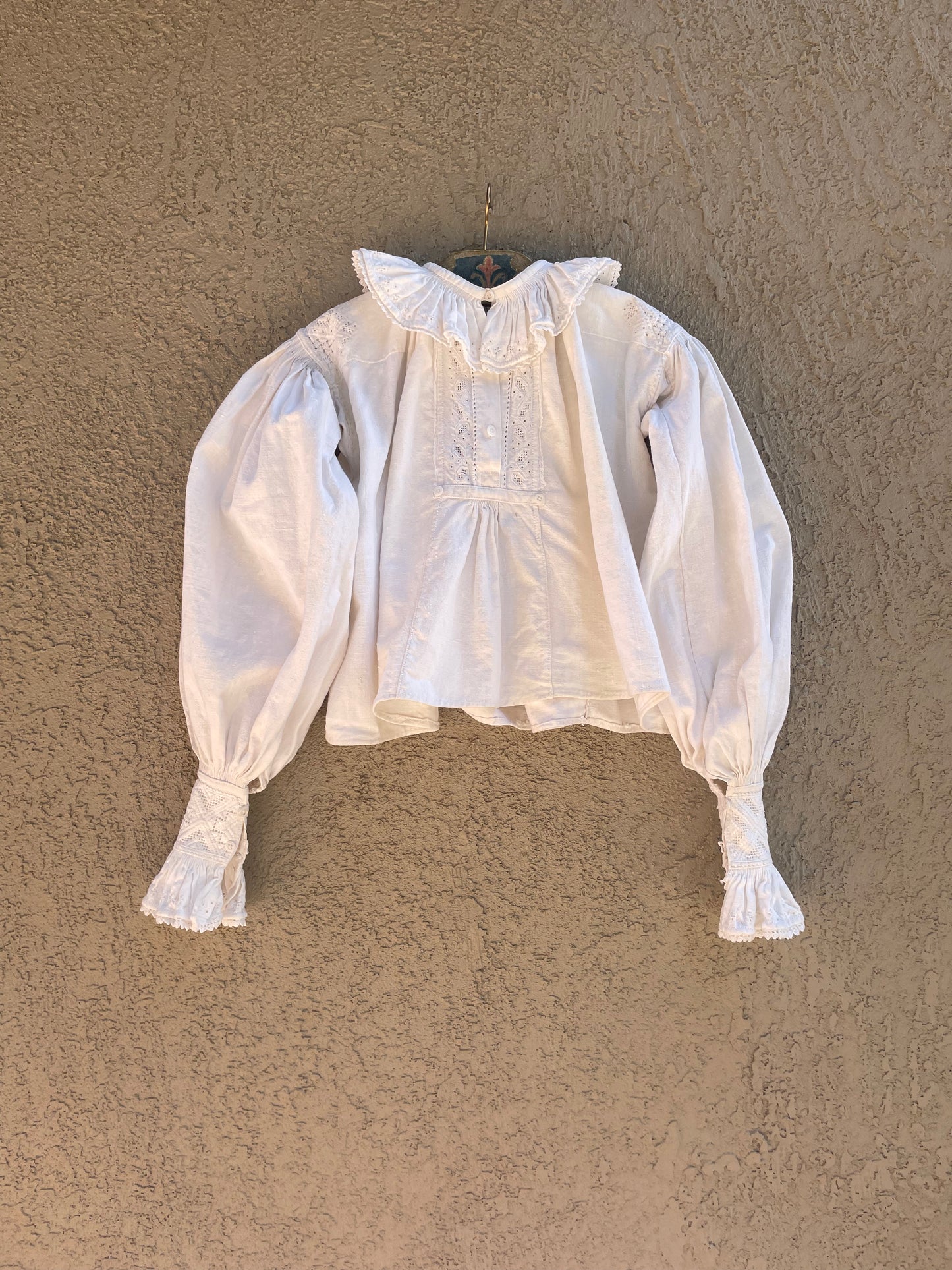 1930s Romanian Hemp/Linen Hand Smocked Blouse