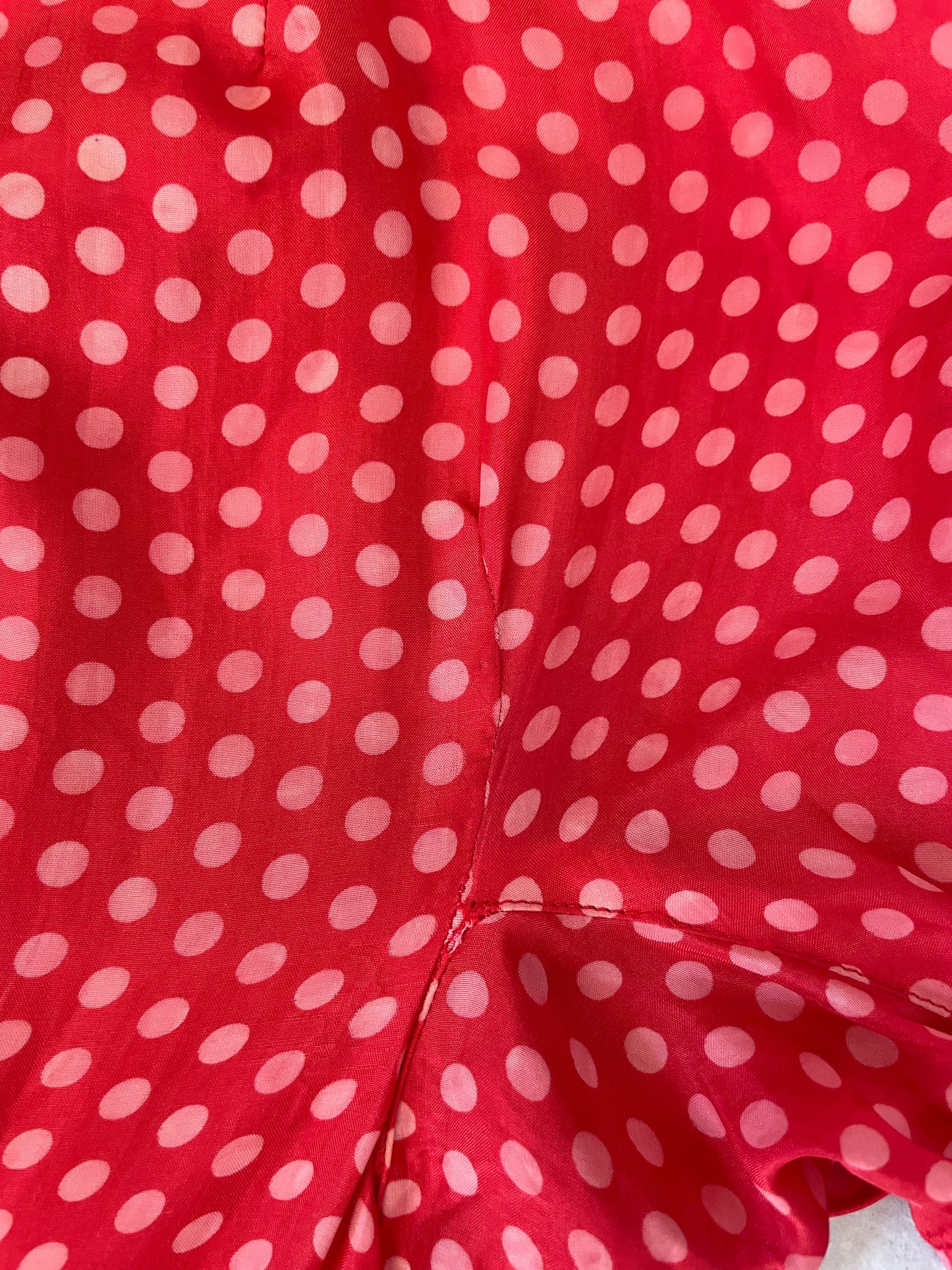 1940s Zip Front Polka Dot Palazzo Pant Silk Jumpsuit