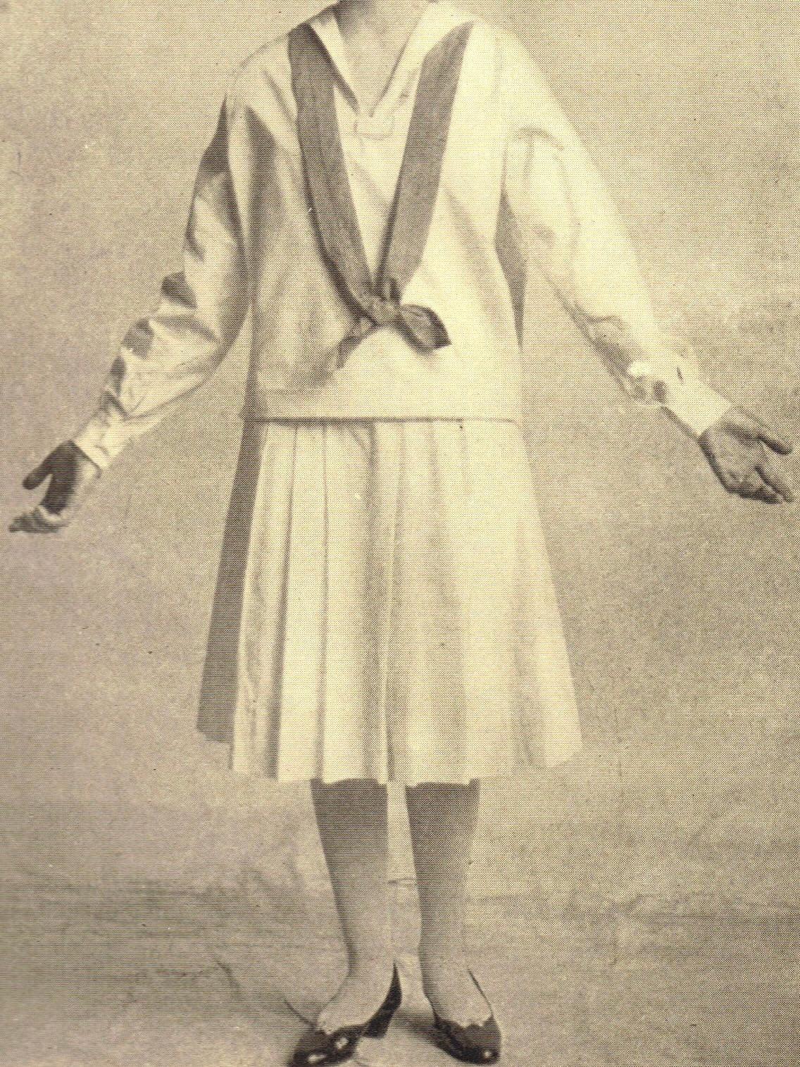 1930s Cornflower Blue Sailor Middy Two Piece Sportswear Ensemble