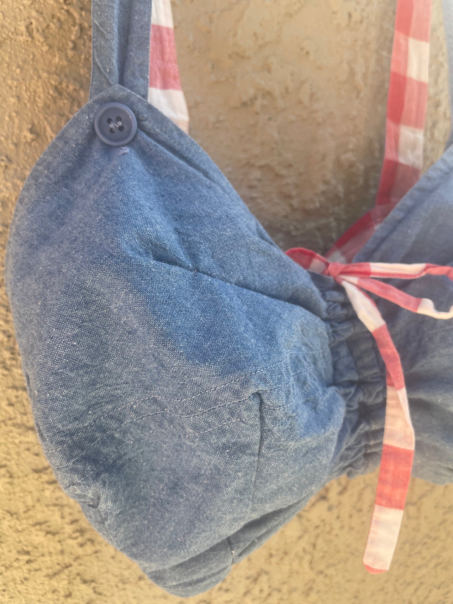 1940s/1950s Denim Chambray Adjustable Sun Top