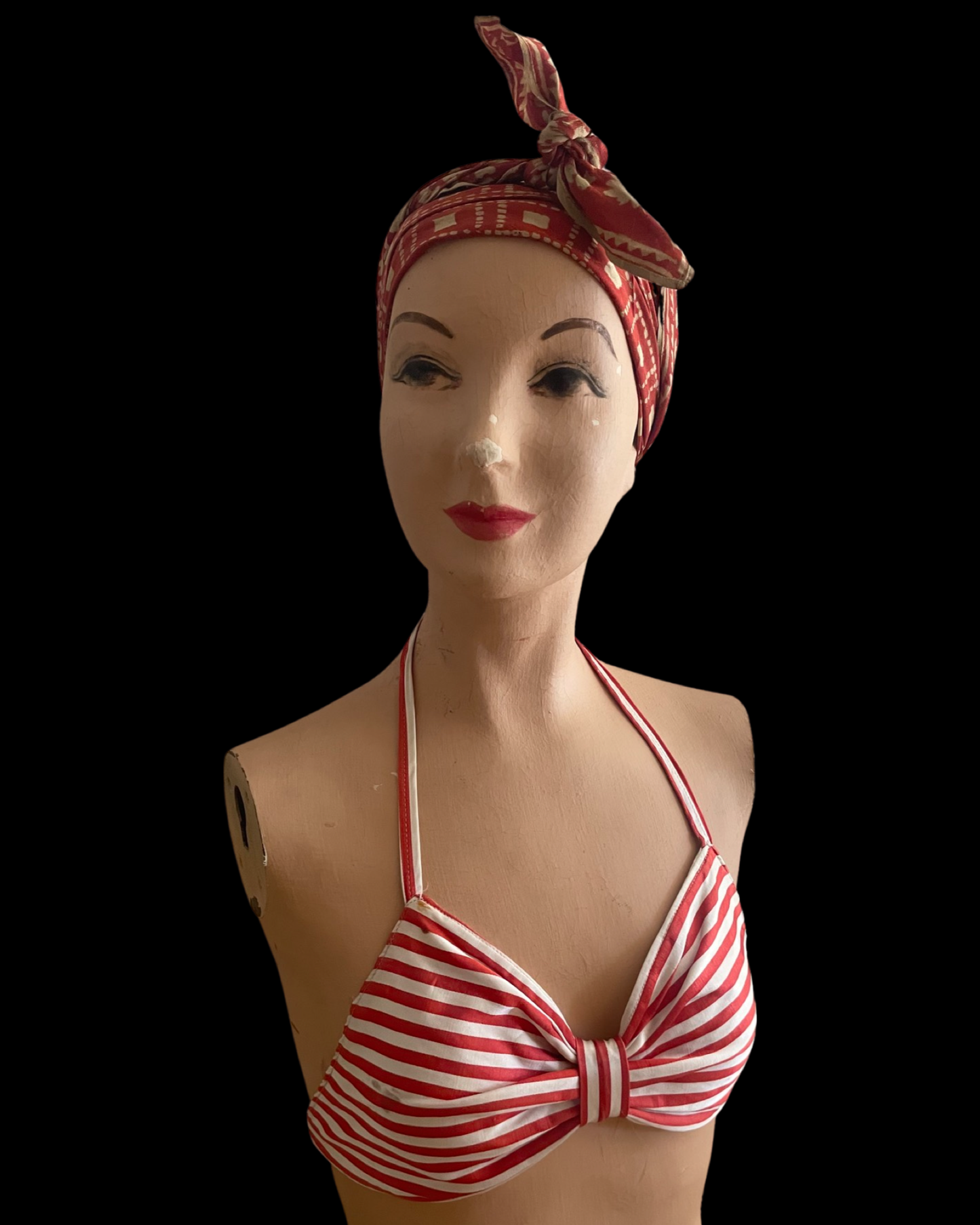 1940s Rayon Satin Candy Striped Playsuit/ Sun Suit