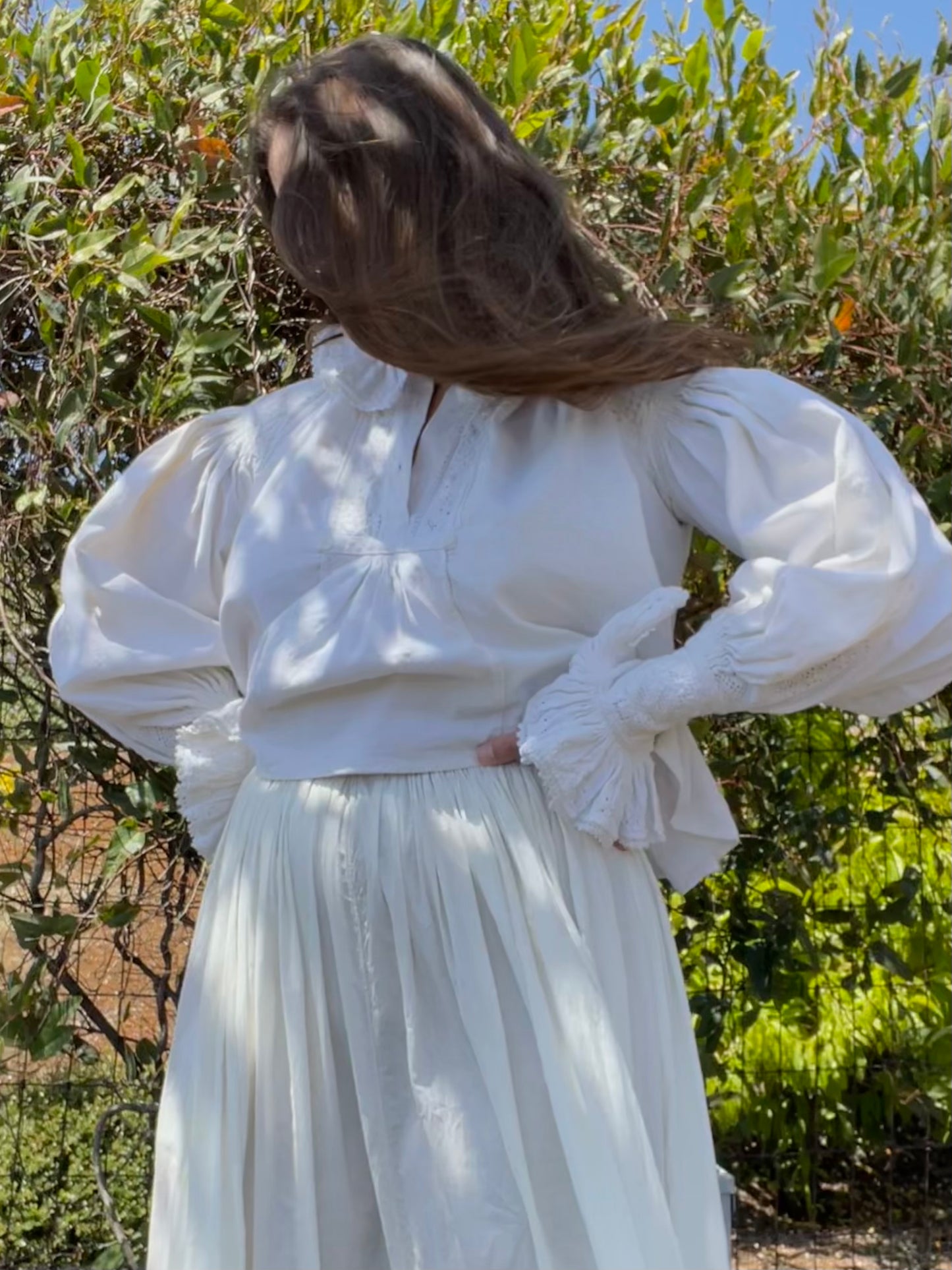 1930s Romanian Hemp/Linen Hand Smocked Blouse