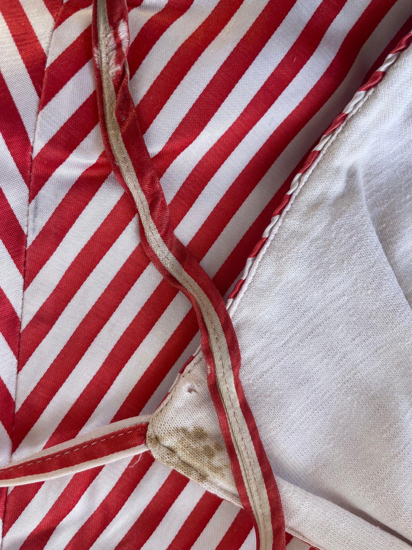 1940s Rayon Satin Candy Striped Playsuit/ Sun Suit