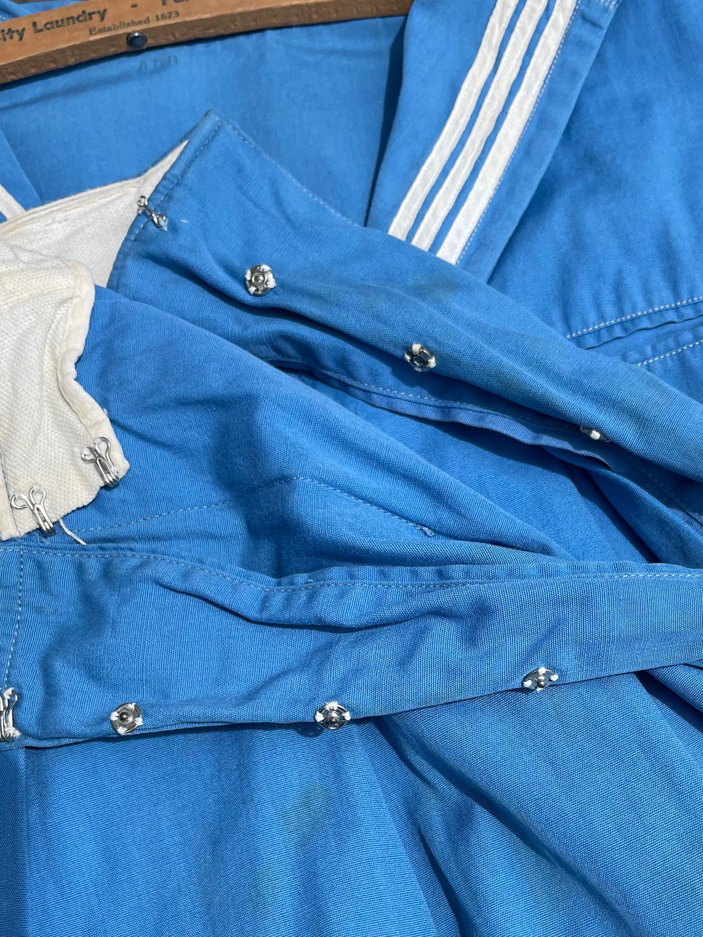 1930s Cornflower Blue Sailor Middy Two Piece Sportswear Ensemble