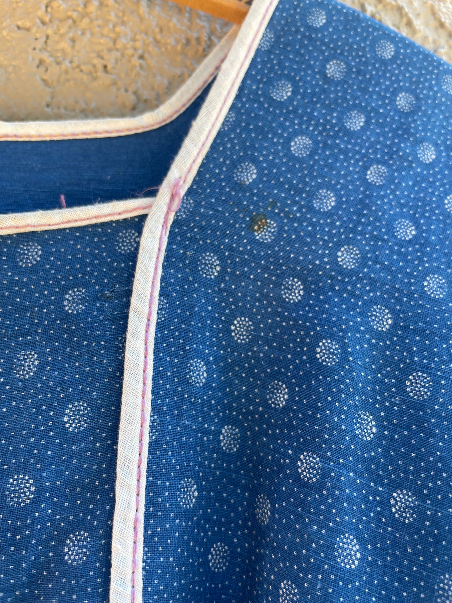 1920s Ditsy Indigo Calico Chore Dress
