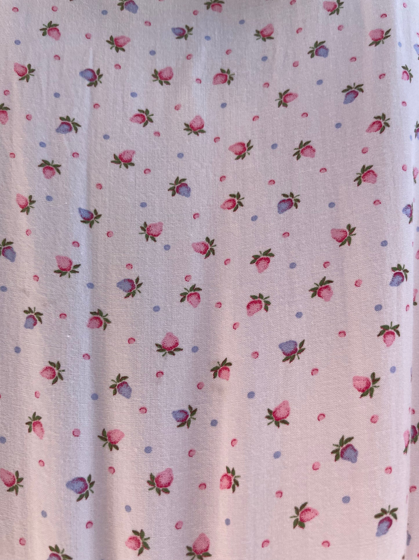 1940s Strawberry Print Rayon Peignoir Over Dress