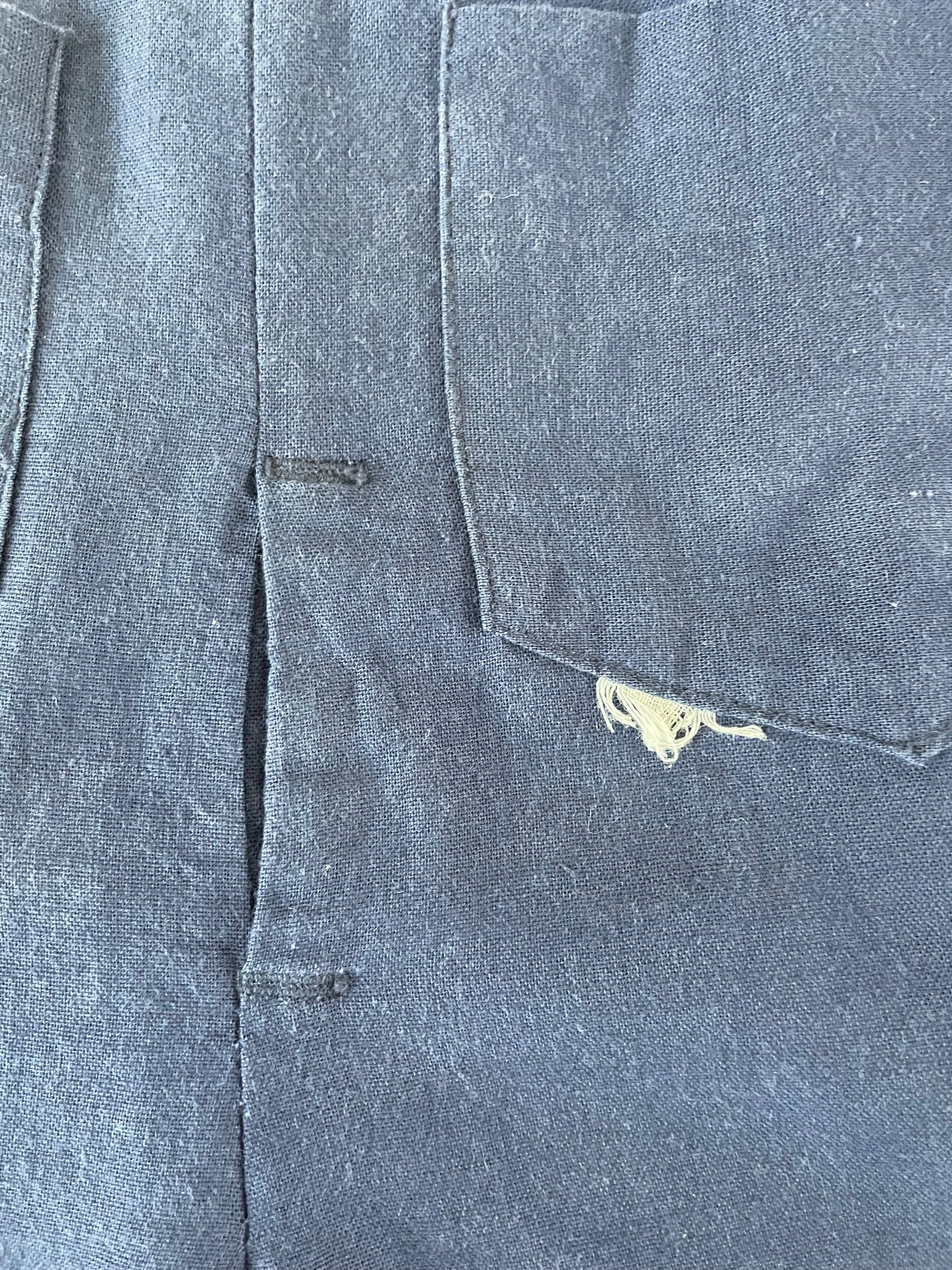 Rare Deadstock 1930s/1940s Bib Front Workwear Indigo Cotton Overalls
