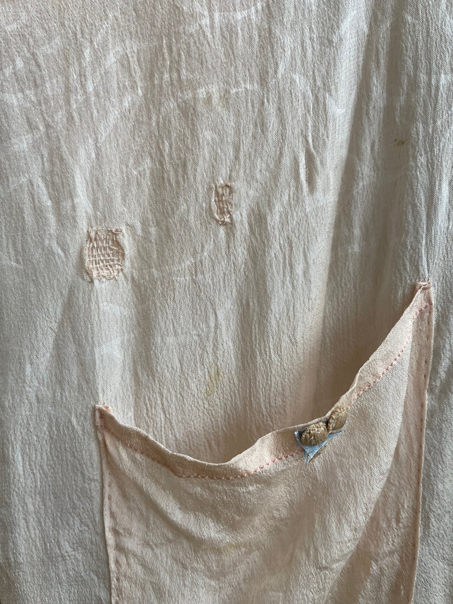 1920s Lace & Deco Floral Printed Silk Ribbon-work Robe
