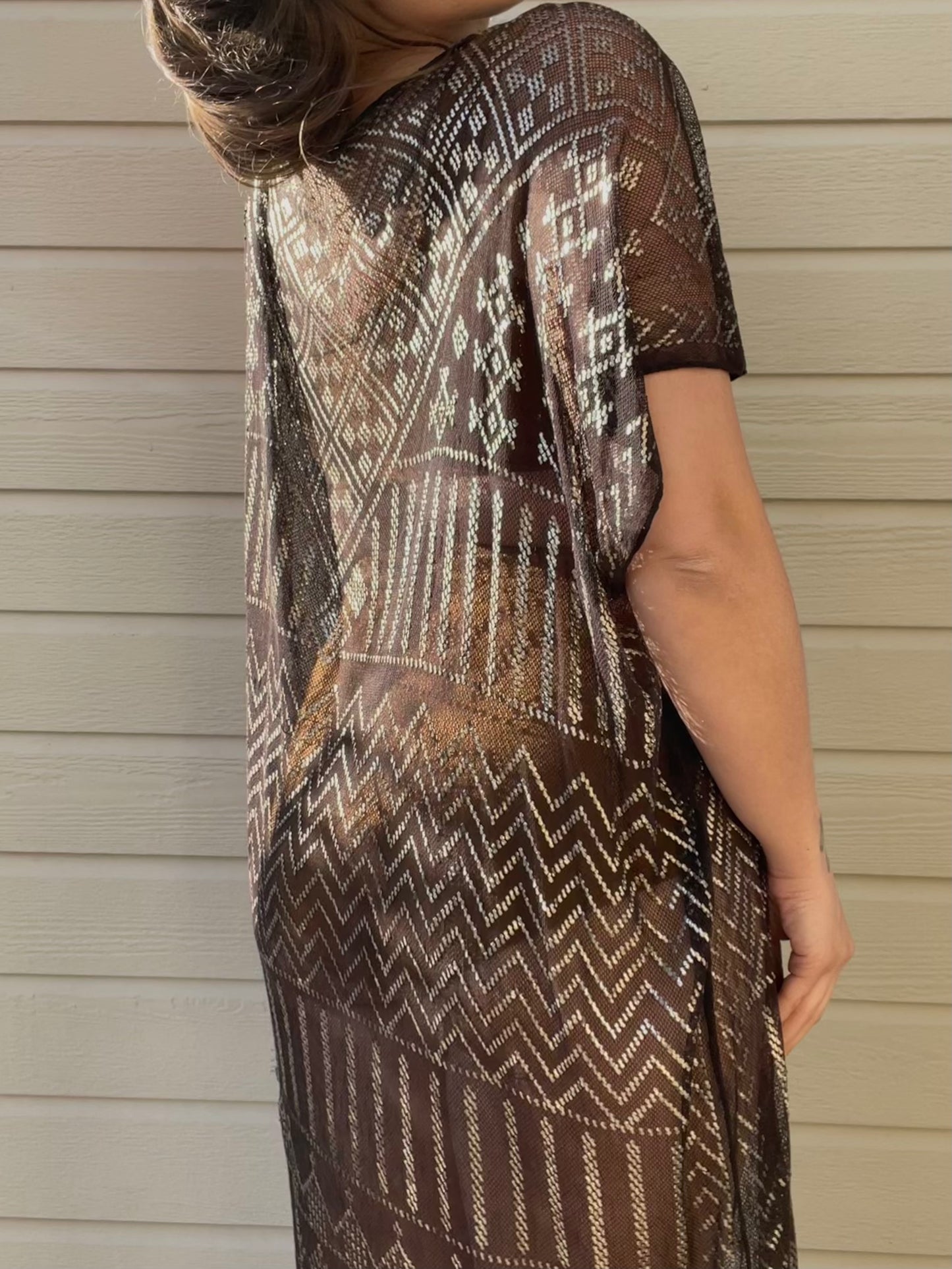 Antique 1920s Assuit Hammered Metal Flapper Dress
