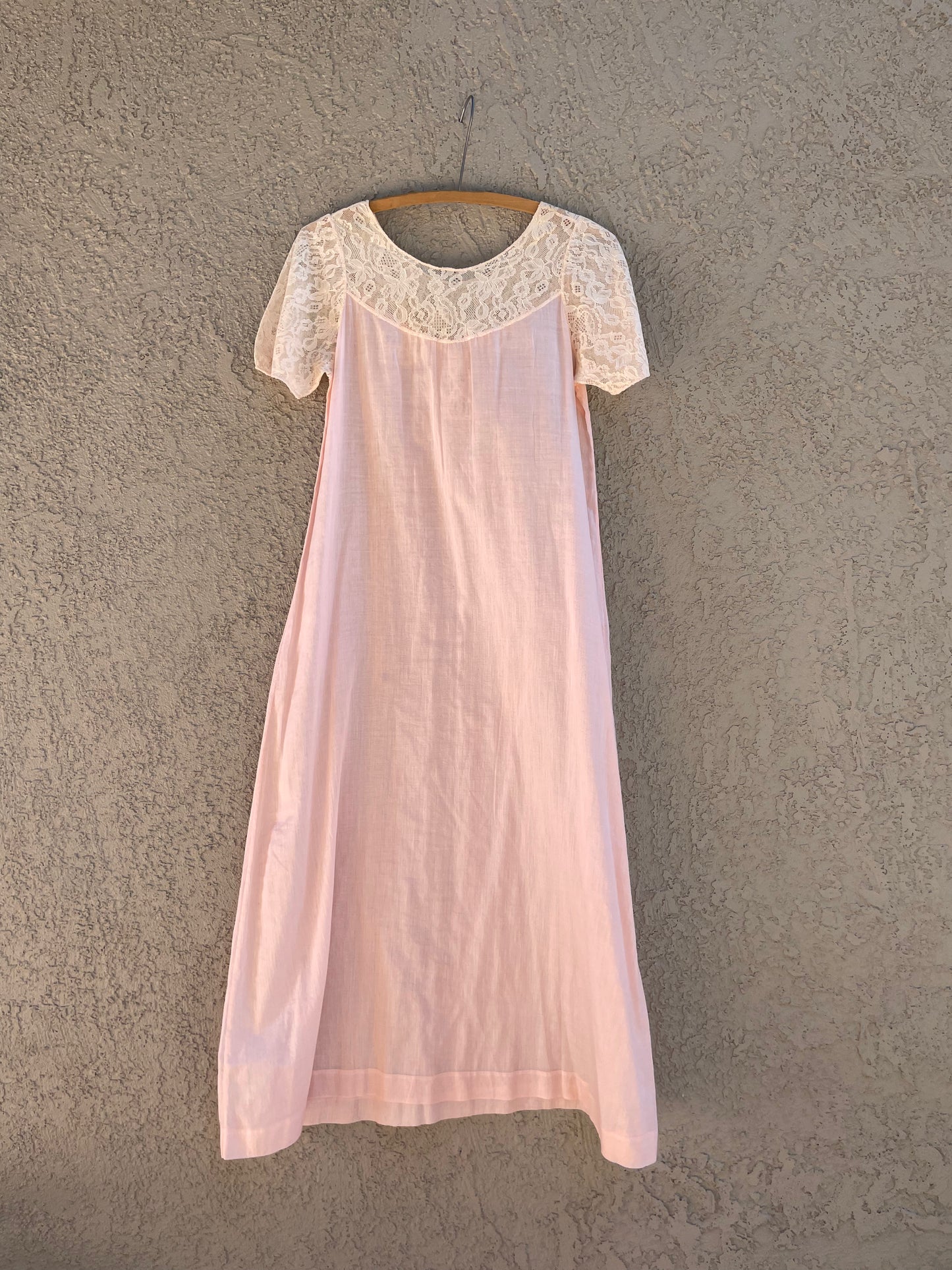 Edwardian Ballet Pink Inset Lace Chemise Dress