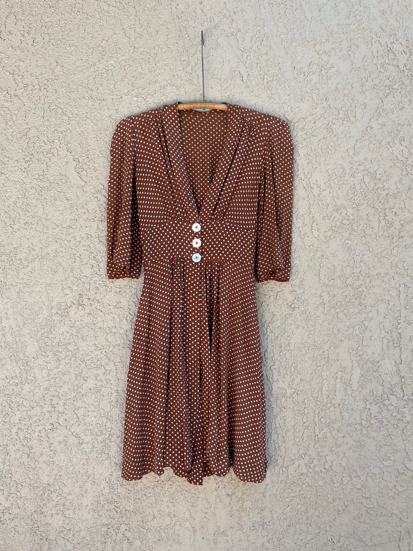 1930s Puff Sleeve Chiffon Over Dress